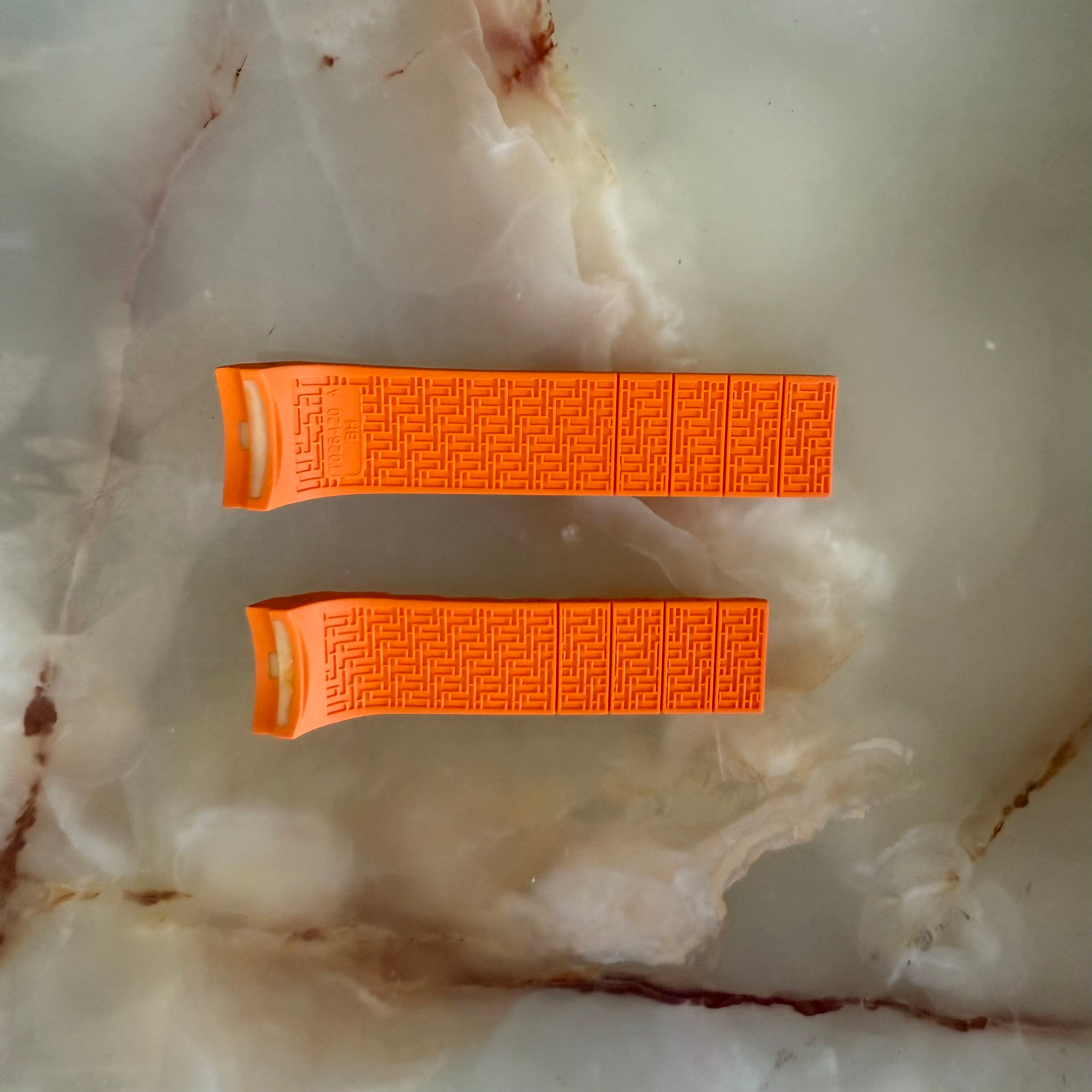 Authentic Tissot Orange Rubber Watch Strap Band 22mm T026420A