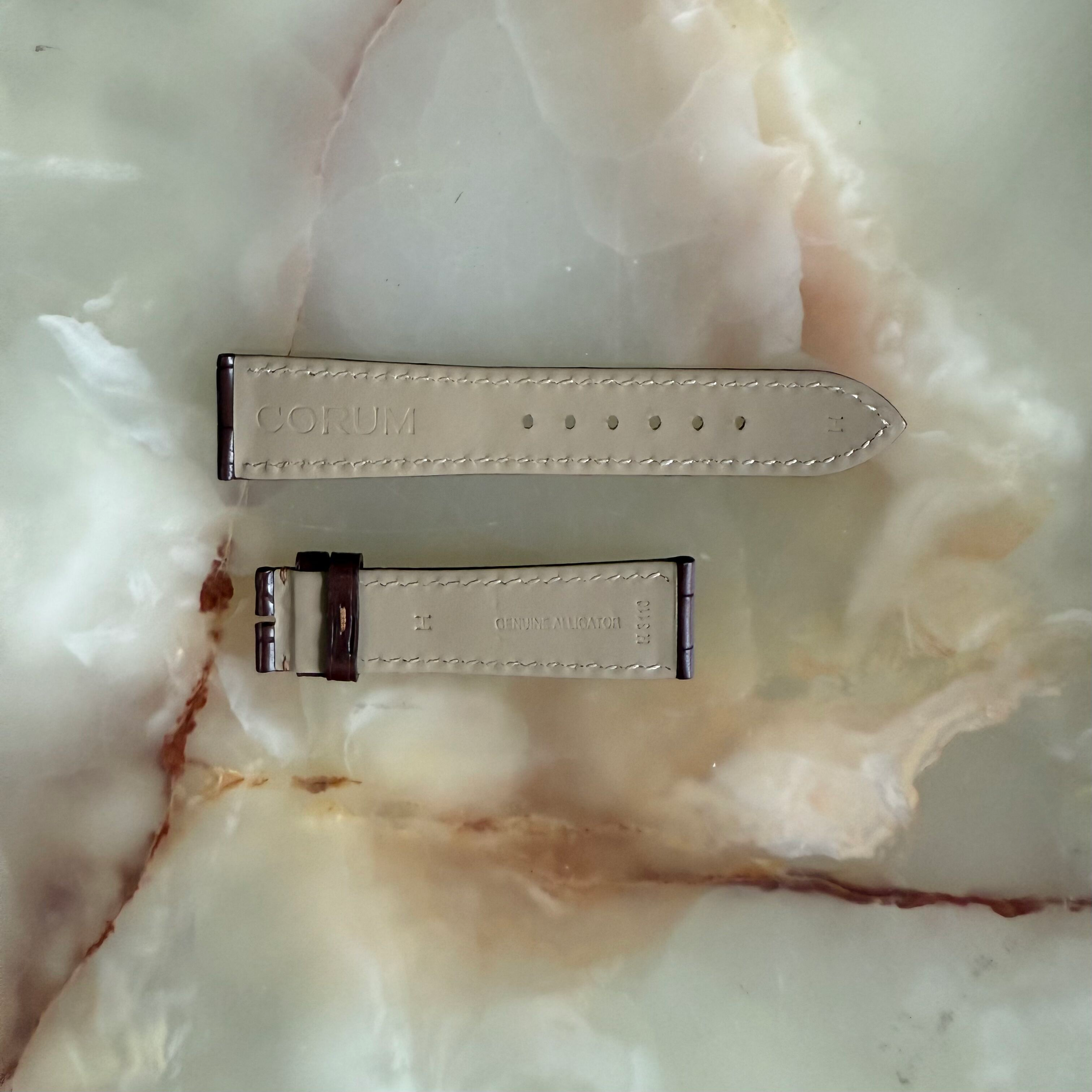 Authentic Corum Brown Crocodile Watch Strap Band 21mm