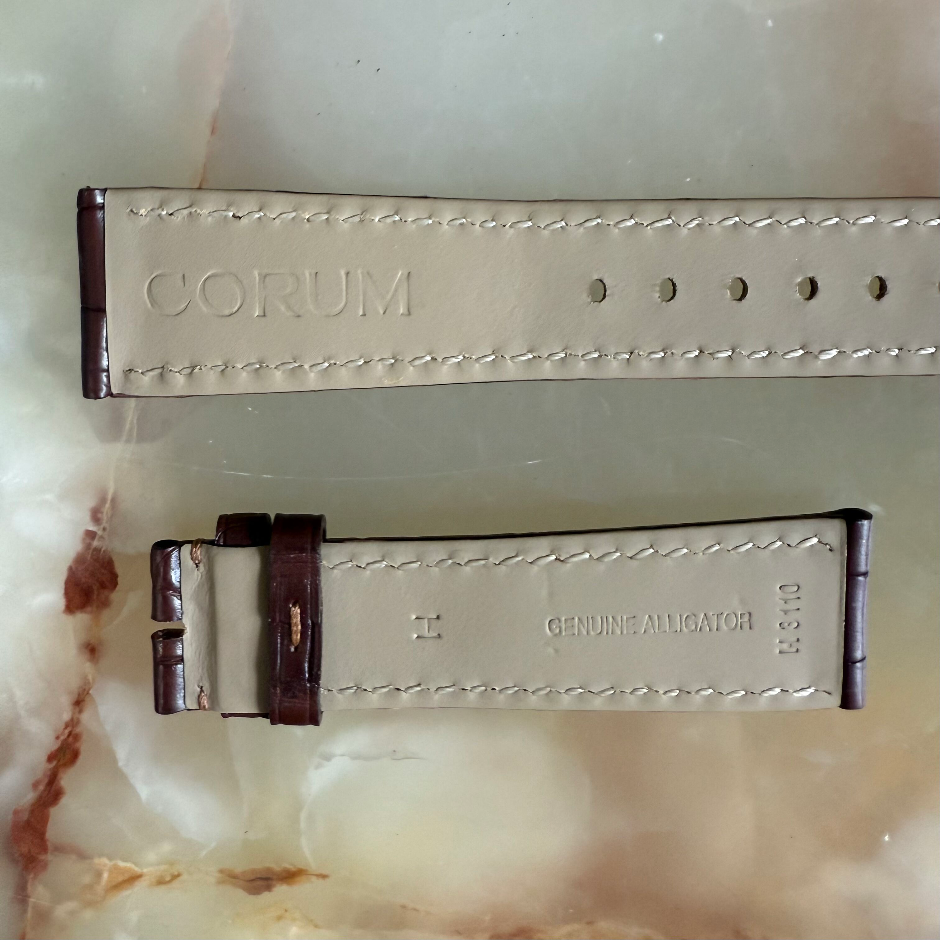 Authentic Corum Brown Crocodile Watch Strap Band 21mm