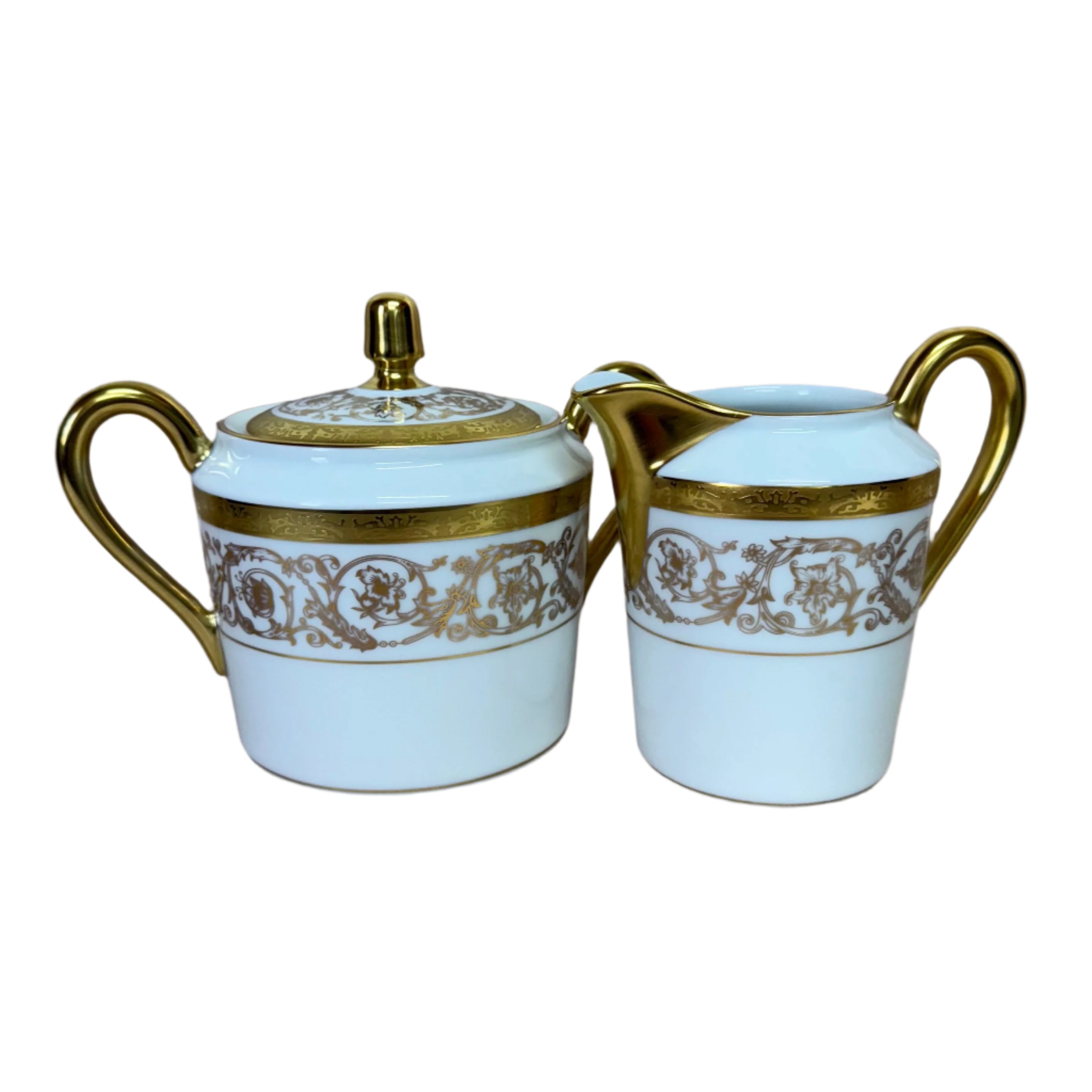 Christofle Orangerie Gold Sugar Bow & Creamer Set