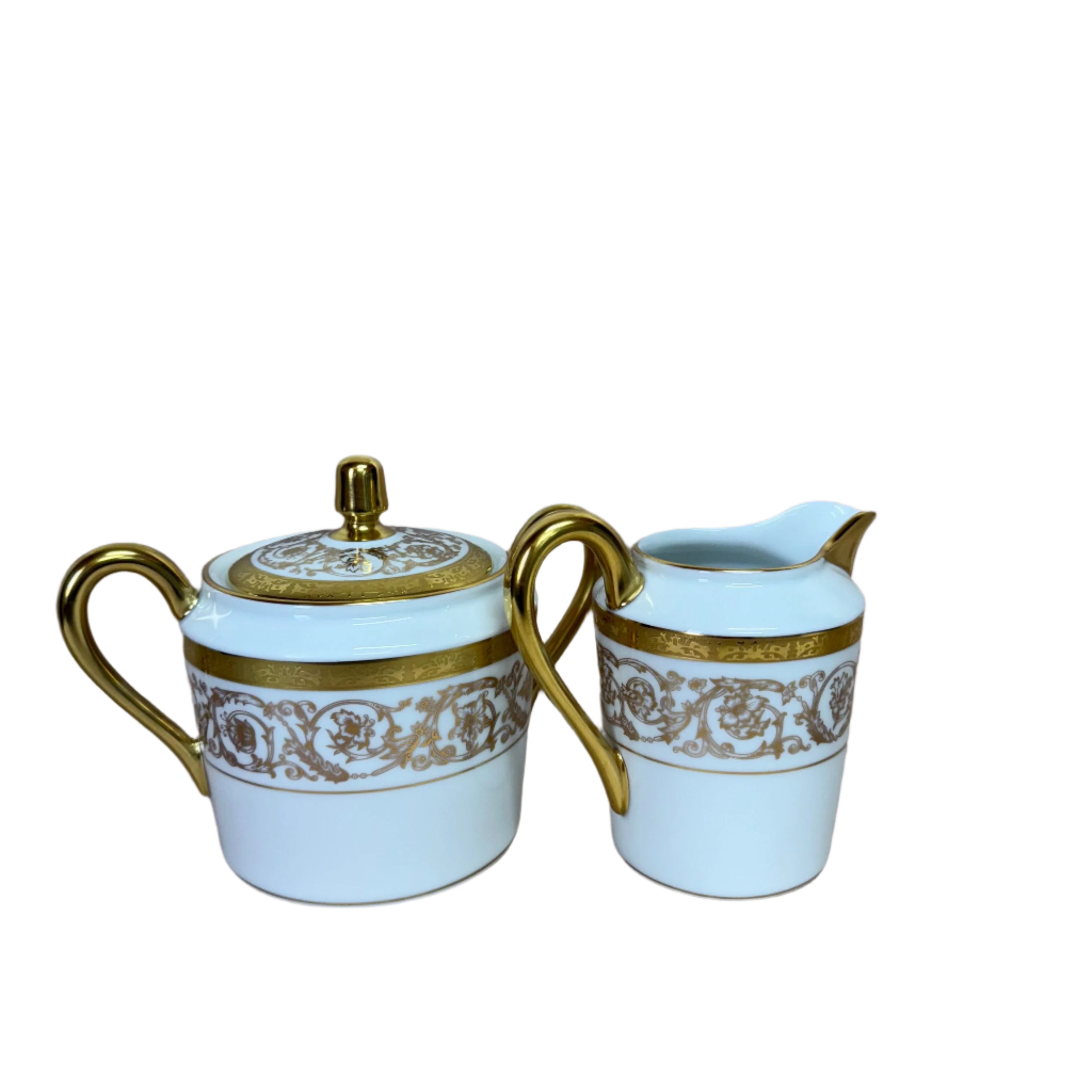 Christofle Orangerie Gold Sugar Bow & Creamer Set