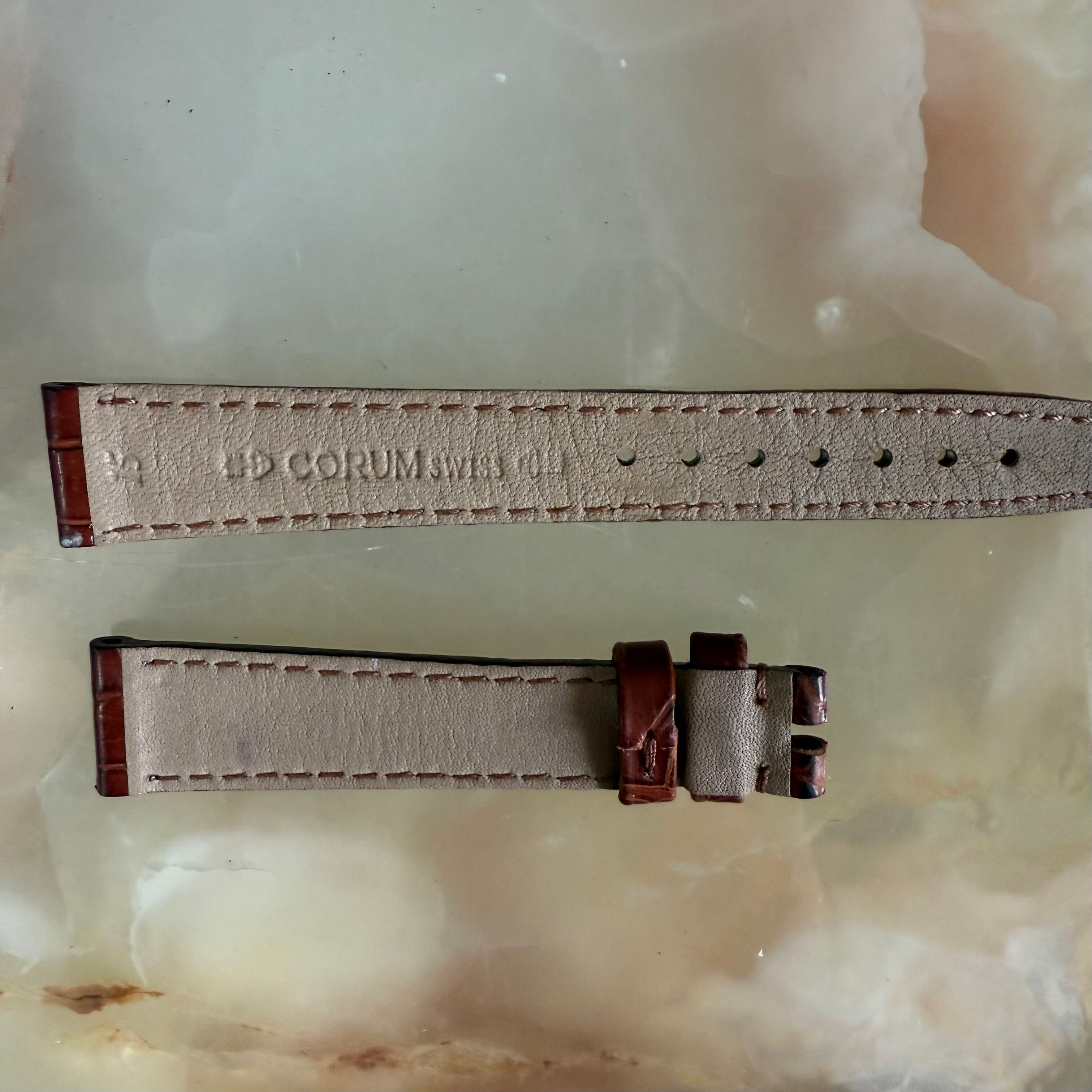 Authentic Corum Brown Crocodile Watch Strap Band 15mm