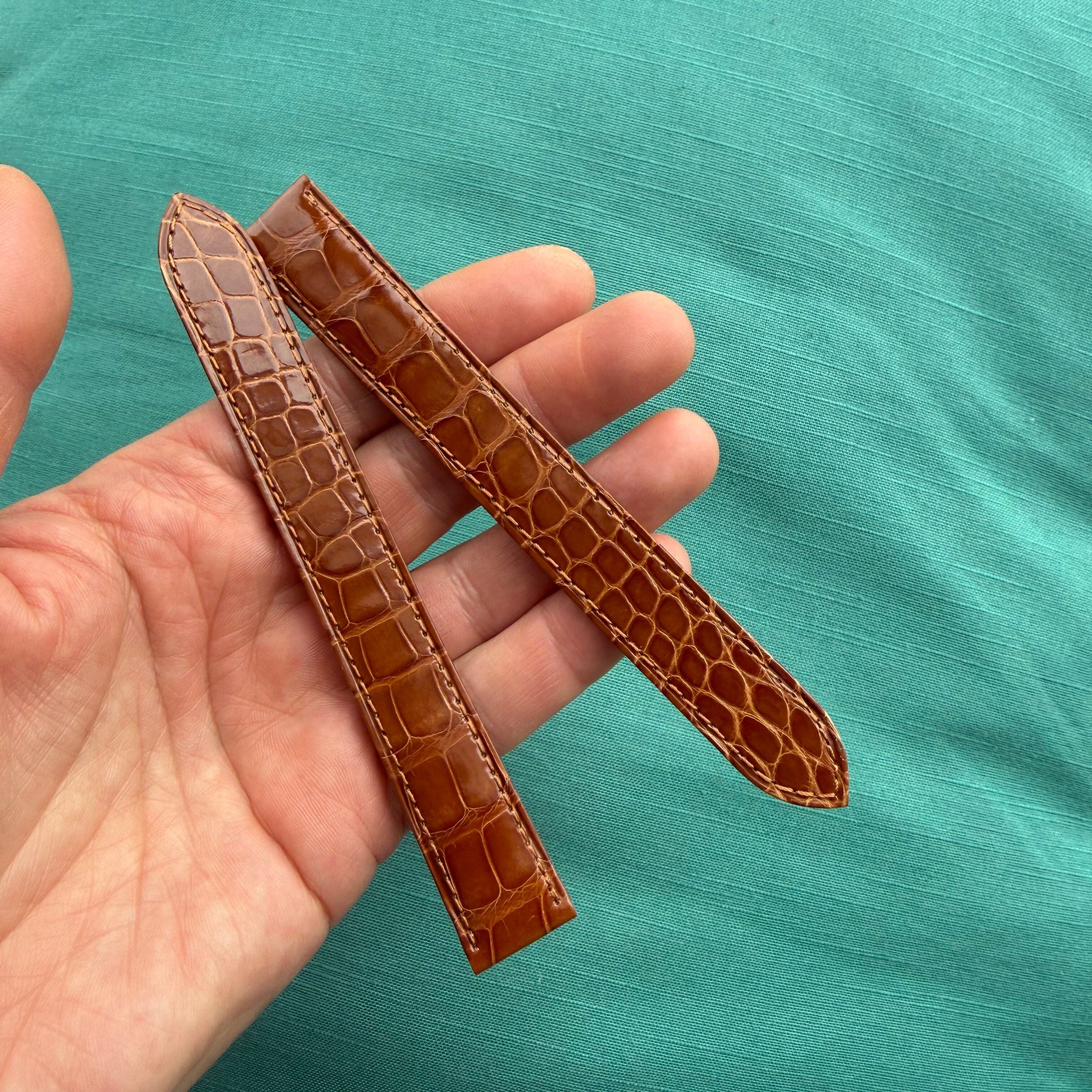 Authentic Cartier Brown Alligator Watch Strap Band 17.55mm KD254N58-S06