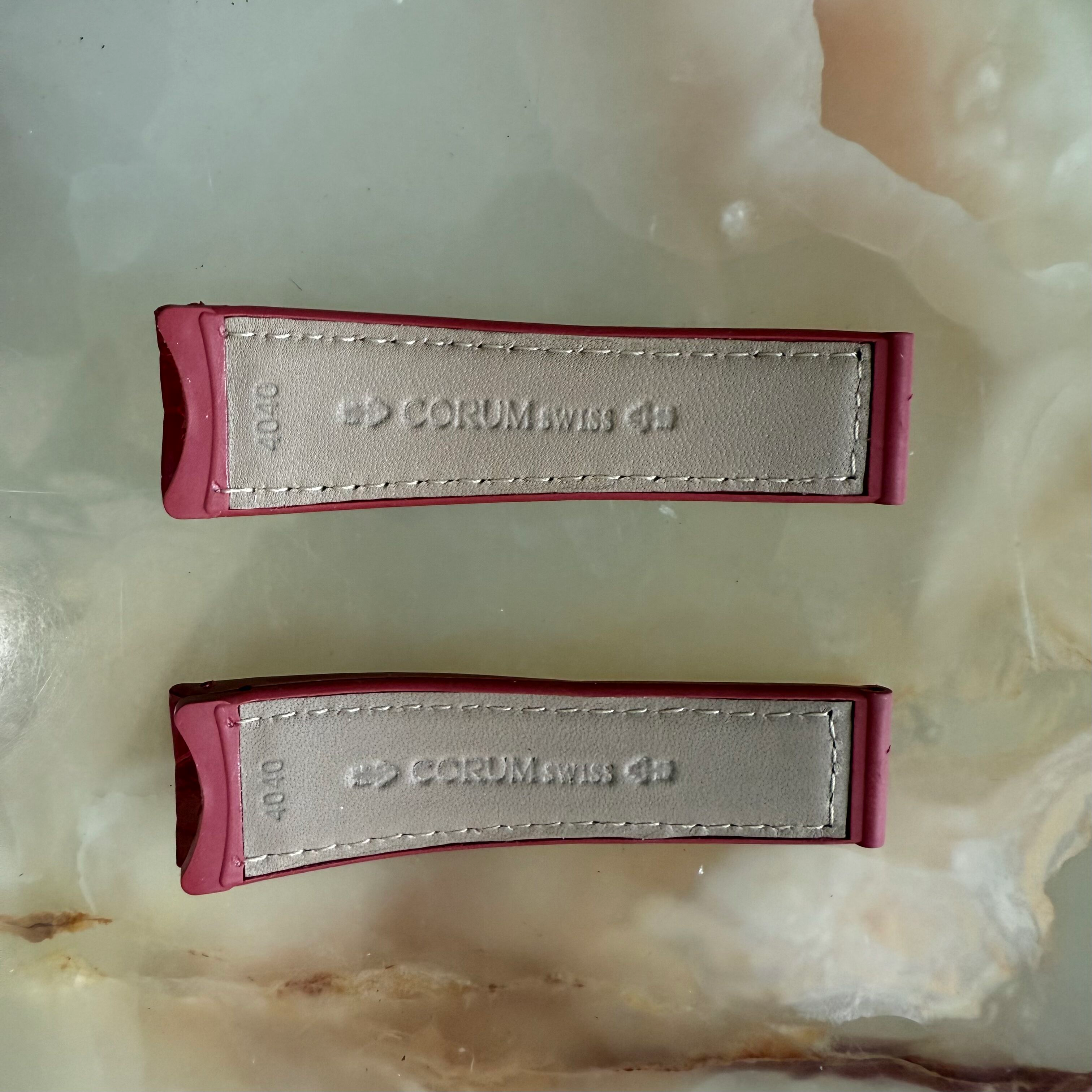 Authentic Corum Bubble Red Crocodile Watch Strap Band 18mm