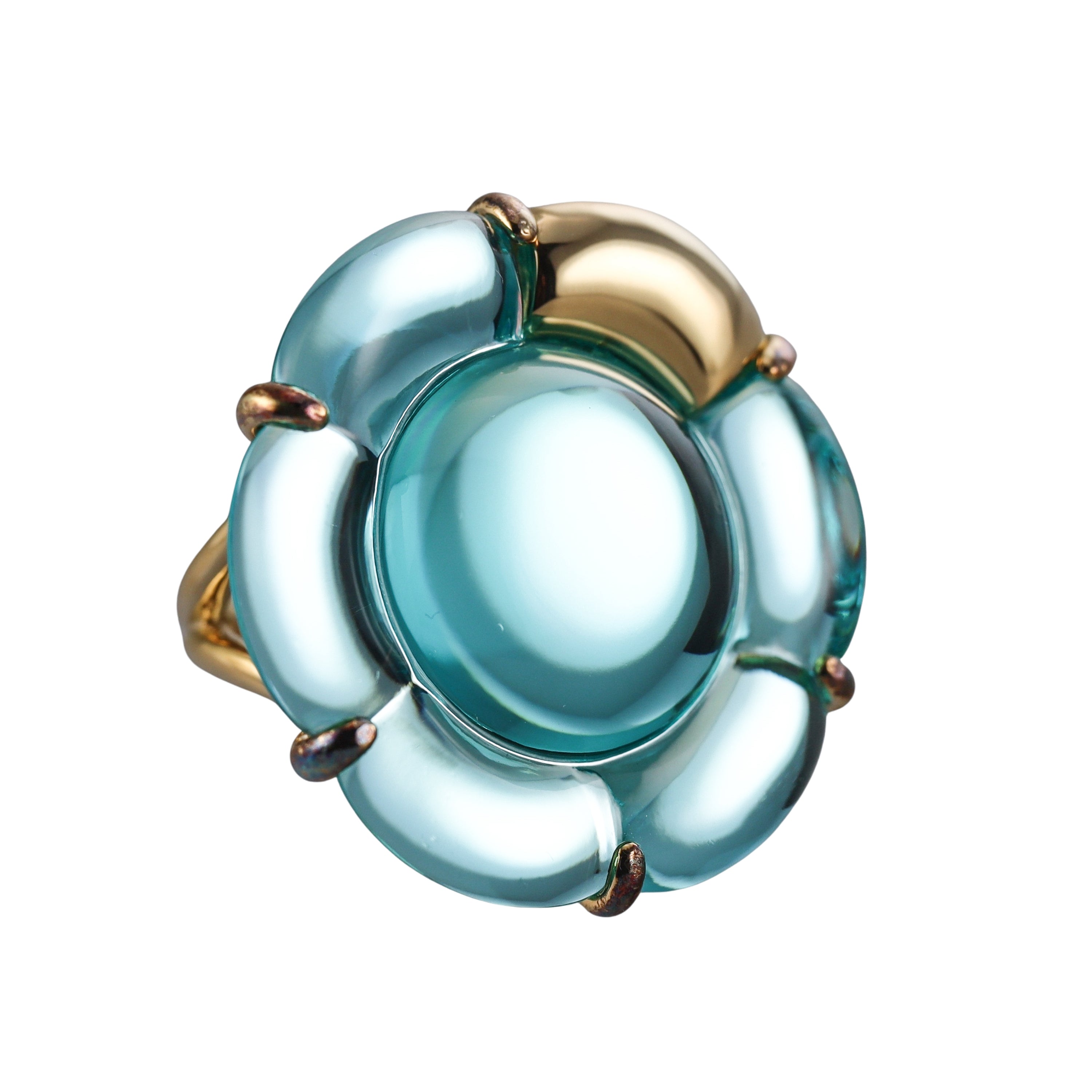 Baccarat B Flower 18k Gold Vermeil Sterling Silver Turquoise Ring 2806982