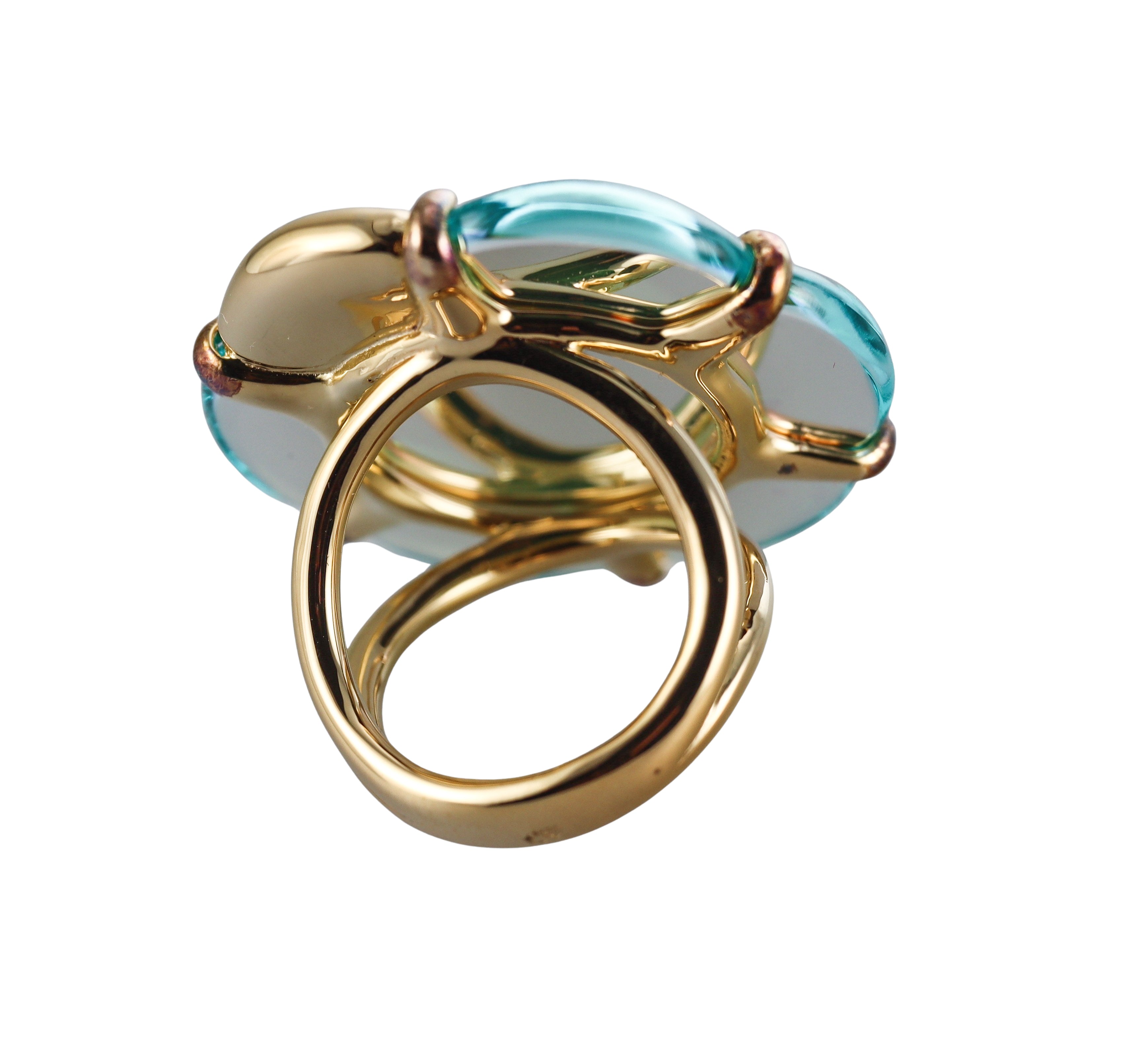Baccarat B Flower 18k Gold Vermeil Sterling Silver Turquoise Ring 2806982