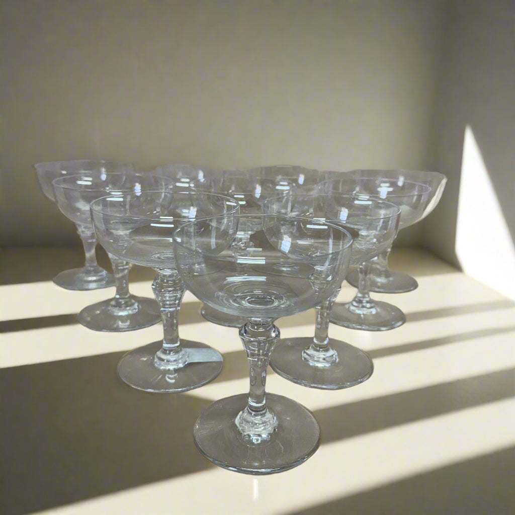 11 Baccarat Crystal Normandie Champagne Tall Sherbet Coupe Set