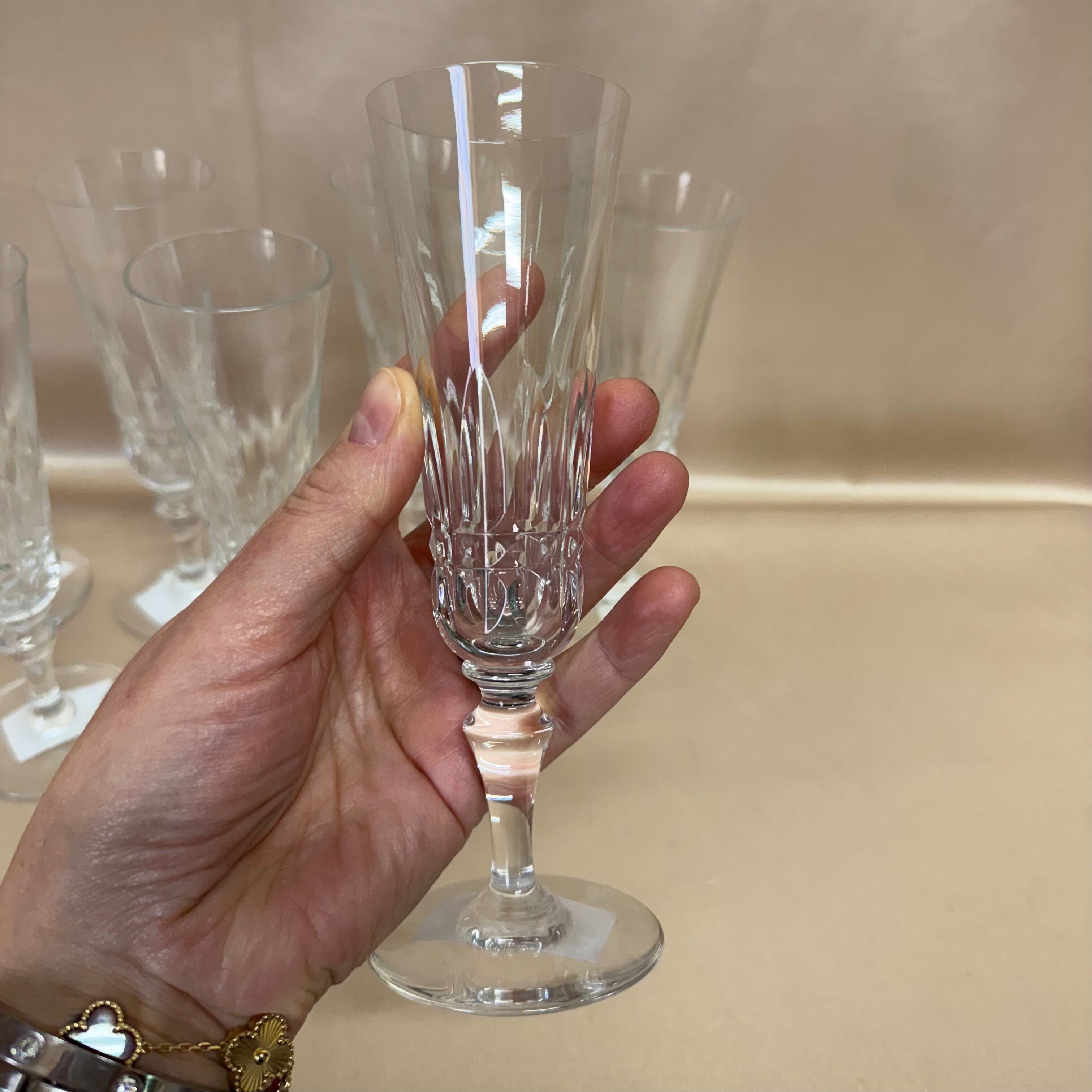 Baccarat Piccadilly Crystal Champagne Glass Set of 7