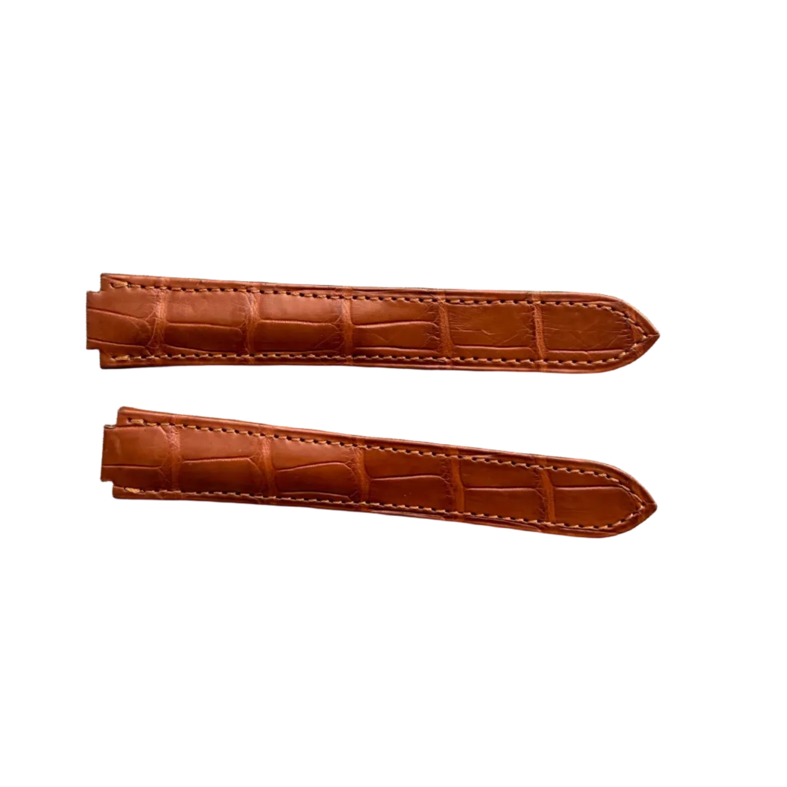 Authentic Cartier Balloon Bleu Brown Alligator Watch Strap Band 18.60mm KD2H2K12