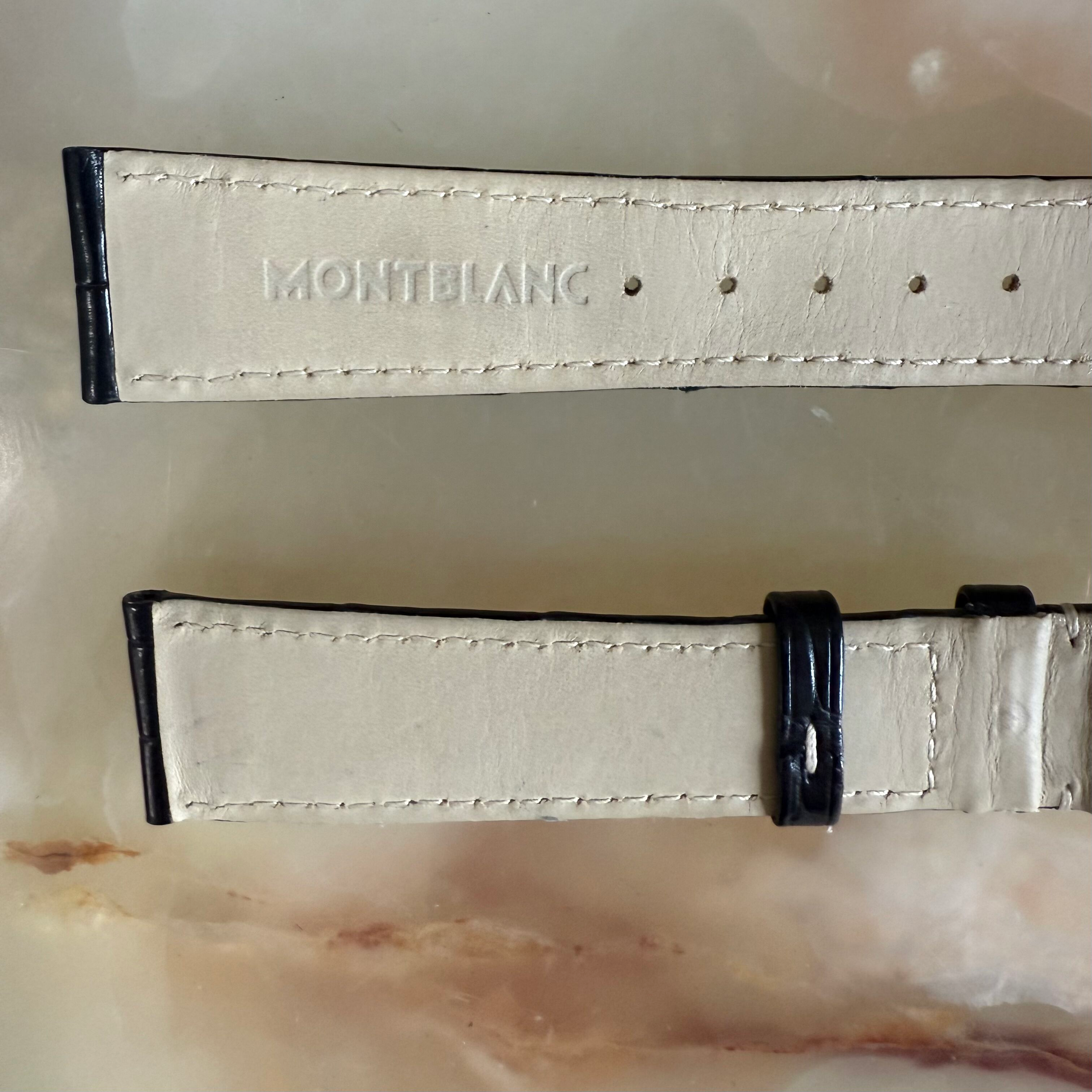 Authentic Montblanc Black Alligator Watch Strap Band 19mm