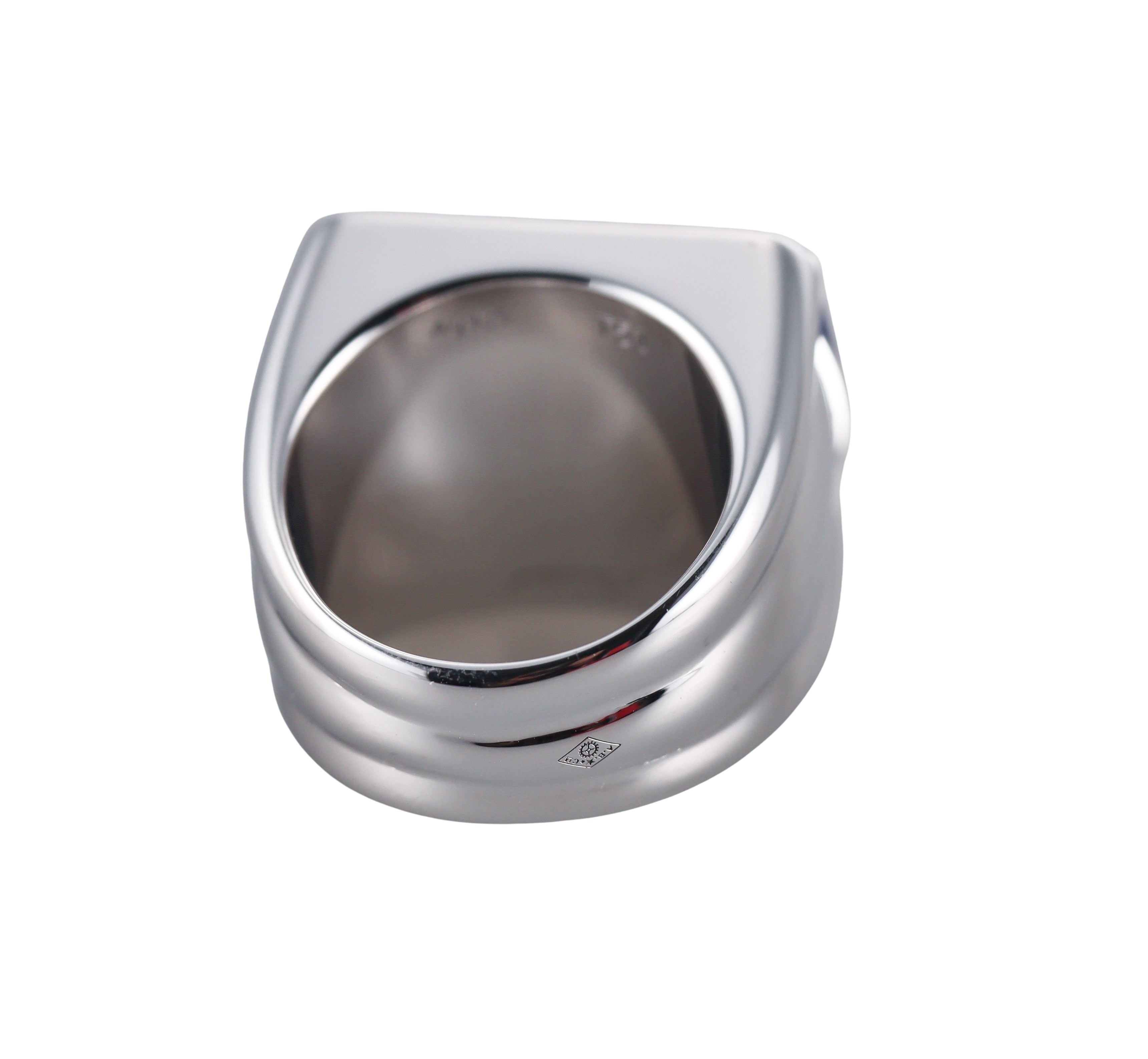 Baccarat Louxor Sterling Silver Blue Crystal Statement Ring 2808043