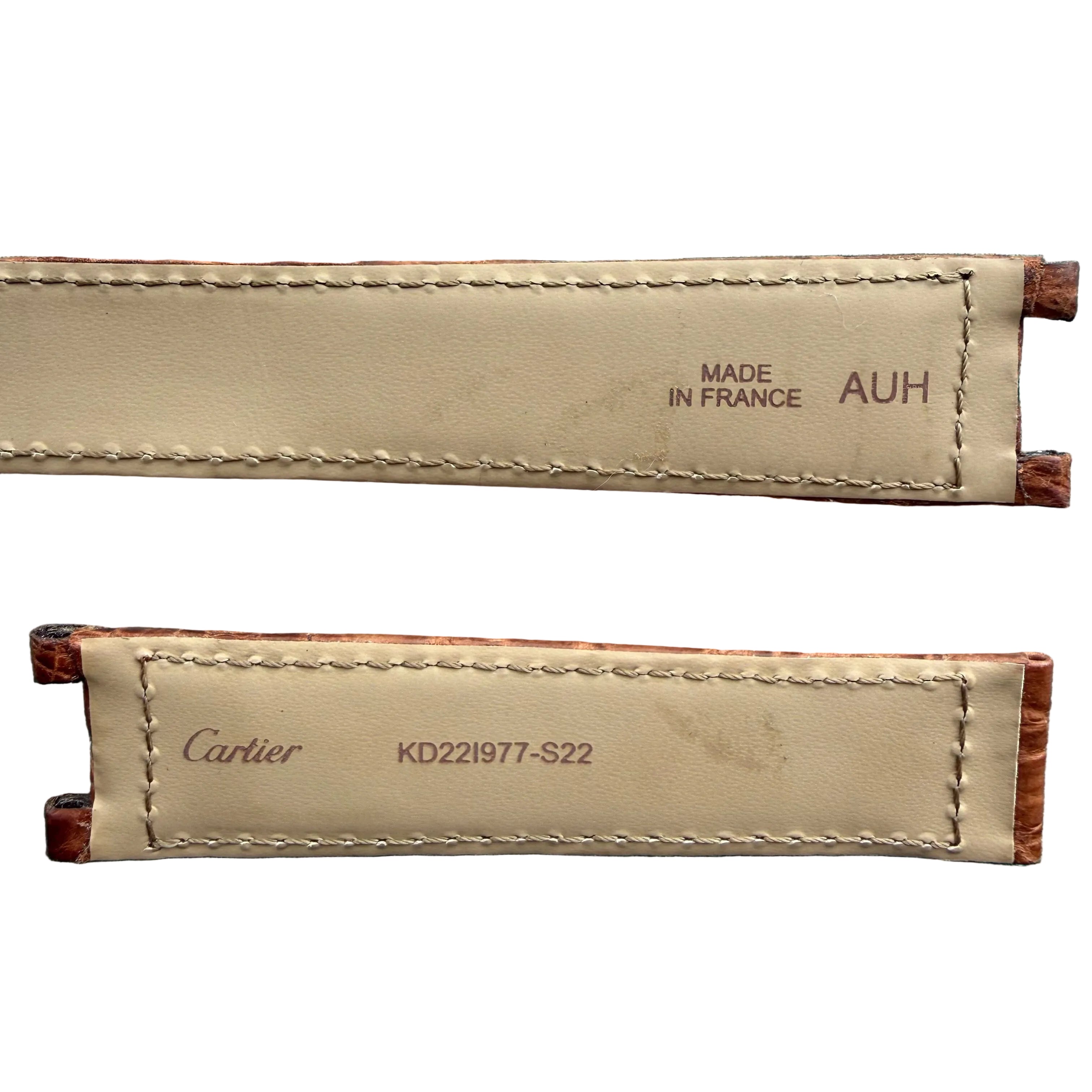 Authentic Cartier Pasha Brown Alligator Watch Strap Band 19mm KD221977-S22