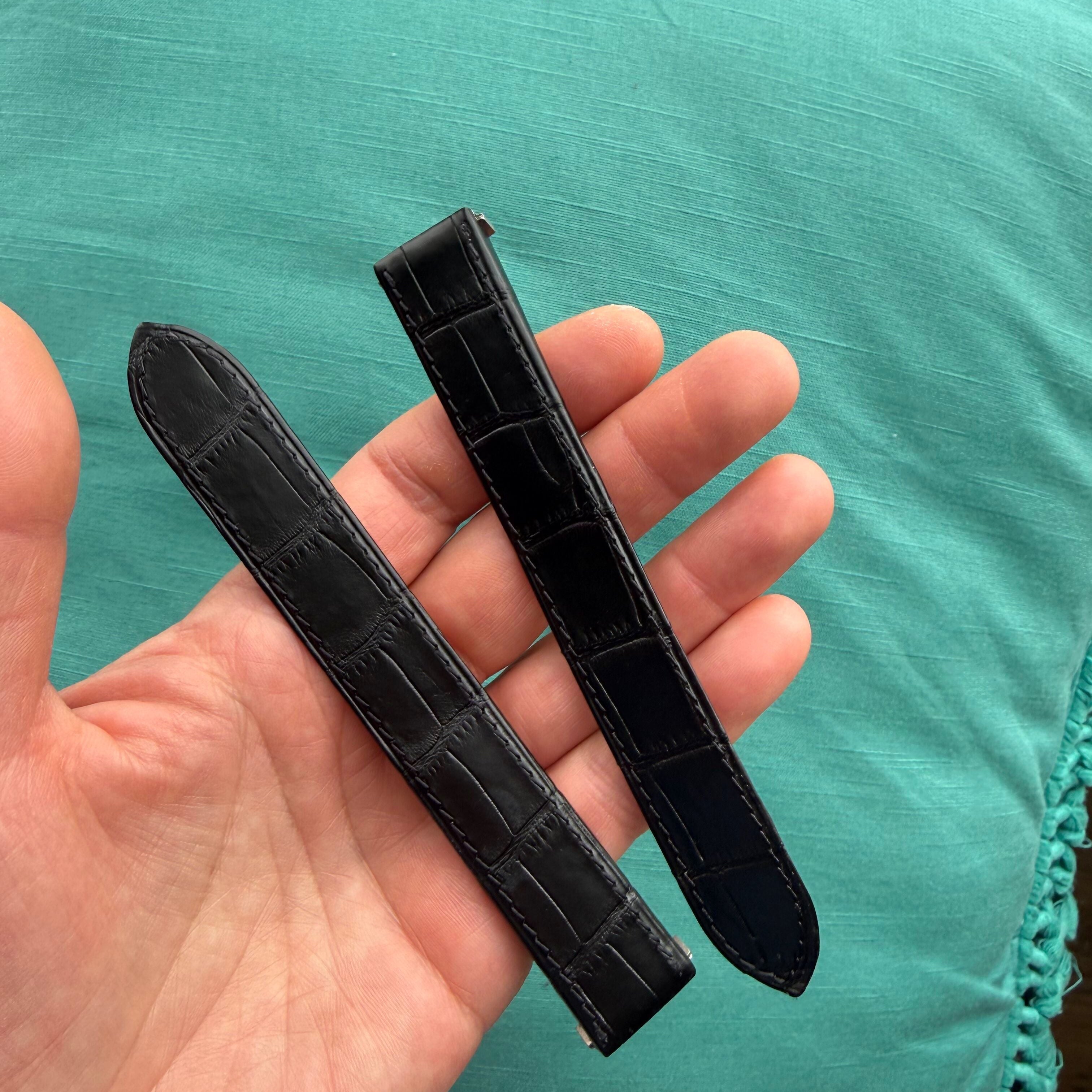 Authentic Cartier Black Alligator Quick Release Watch Strap Band 18.75mm KD654K97-S07