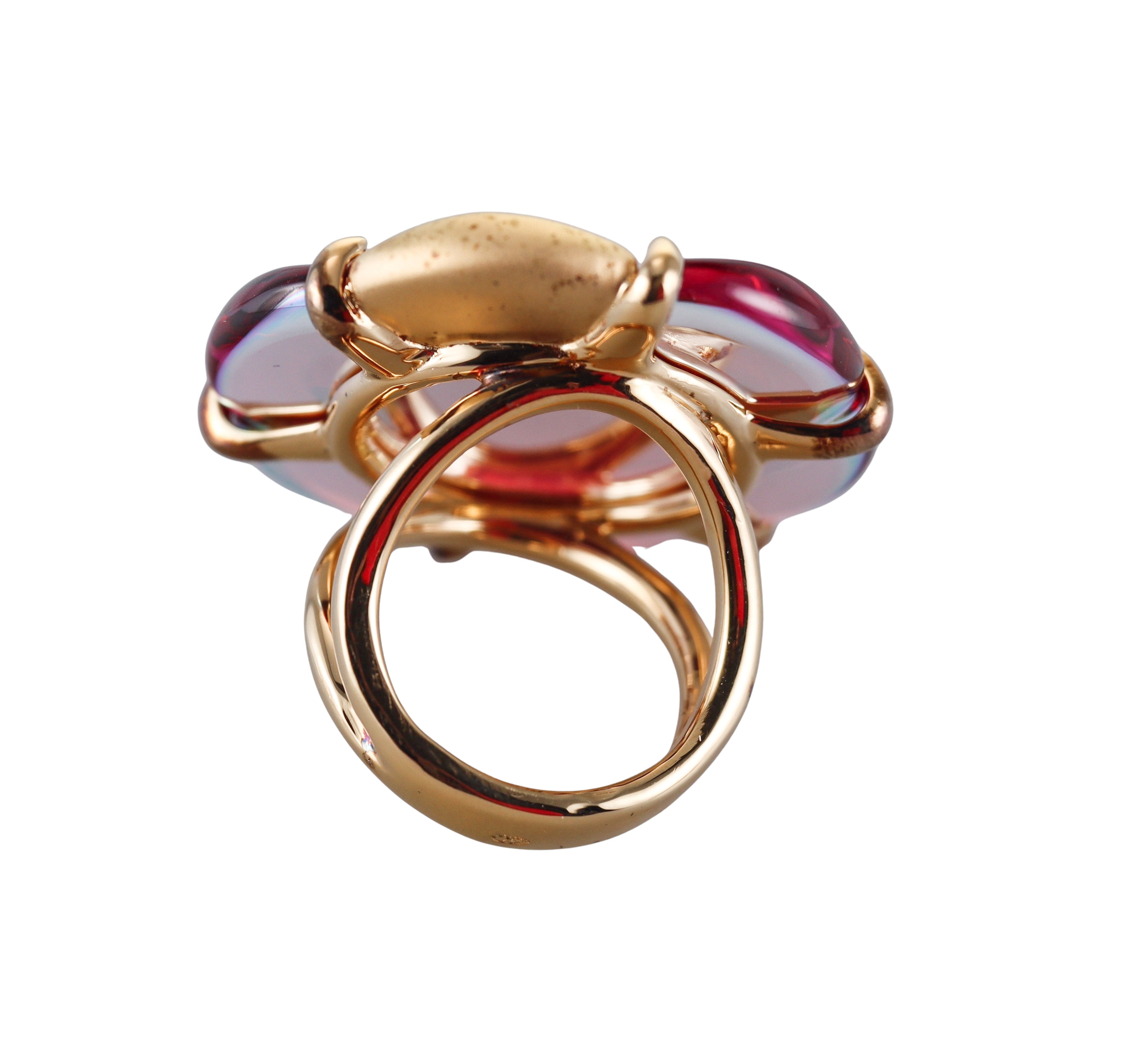 Baccarat B Flower 18k Gold Vermeil Sterling Silver Ring 2803647