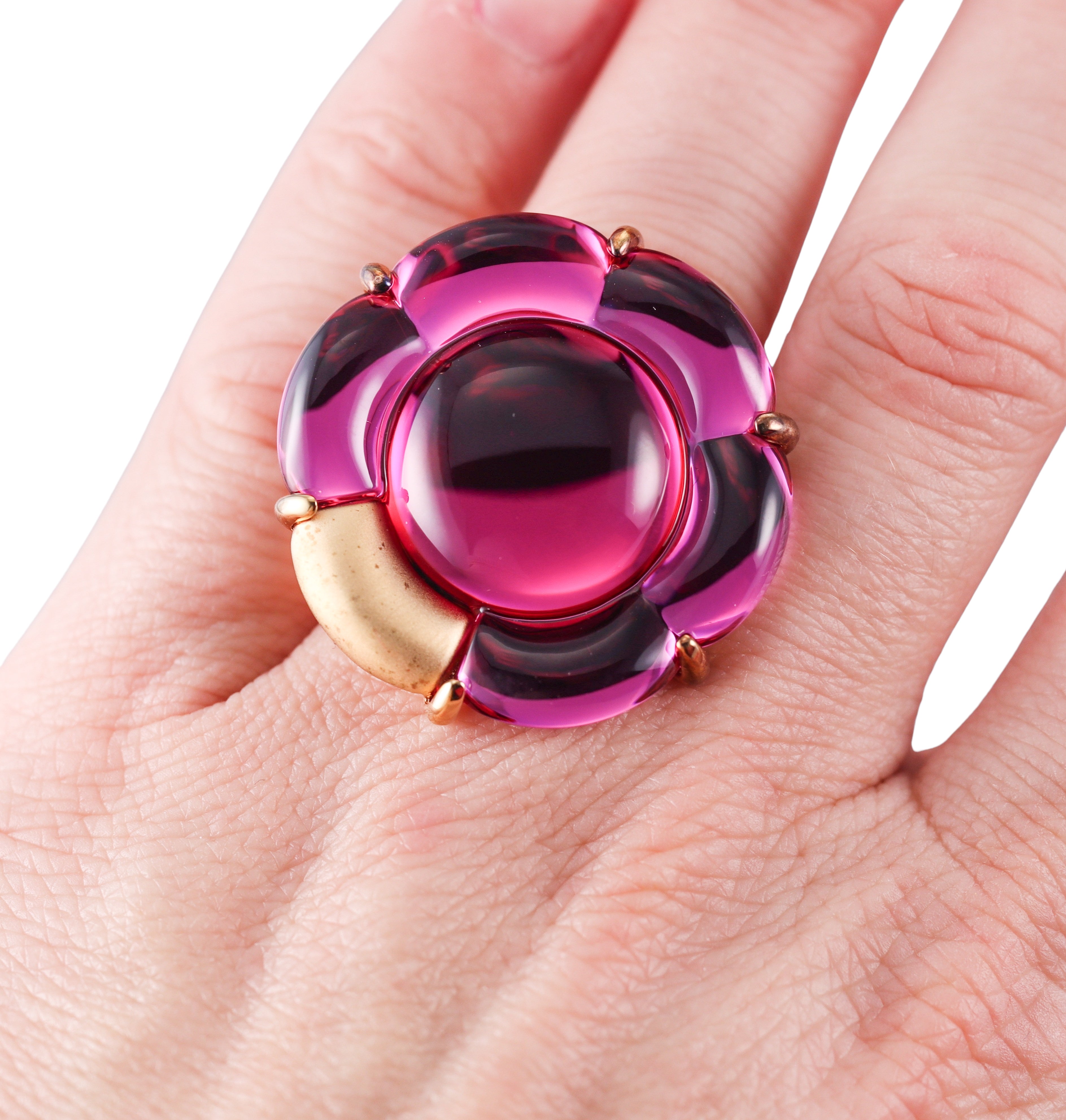 Baccarat B Flower 18k Gold Vermeil Sterling Silver Ring 2803647