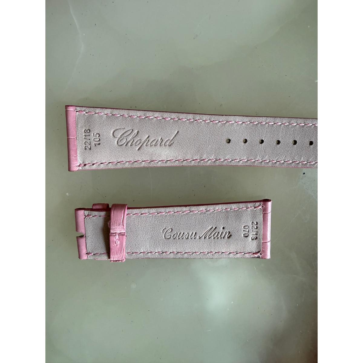 Authentic Chopard Pink Alligator Watch Strap Band 22mm Padded & Stitched