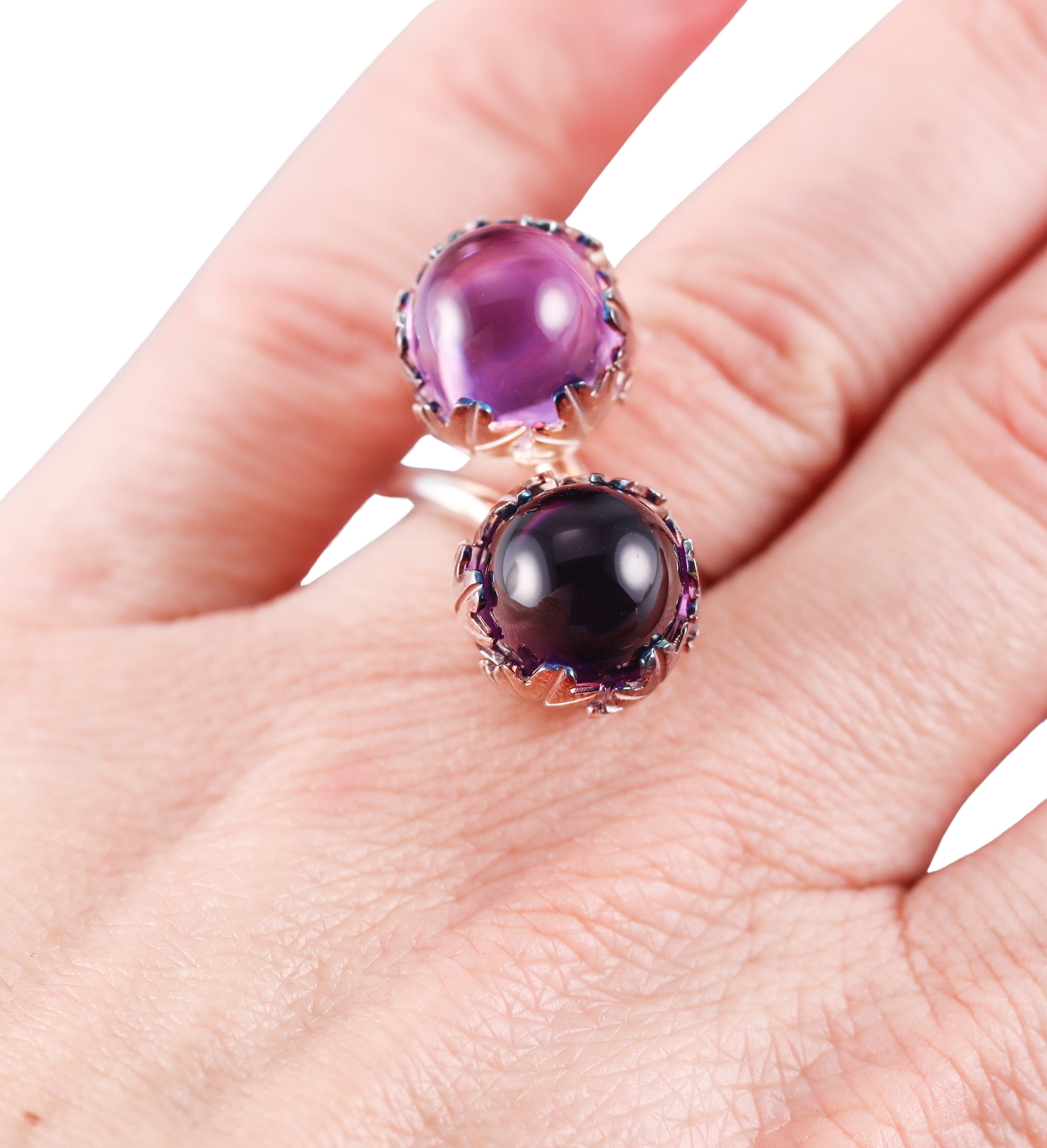 Baccarat Sterling Silver Murmure Toi & Moi Purple Ring 2610346