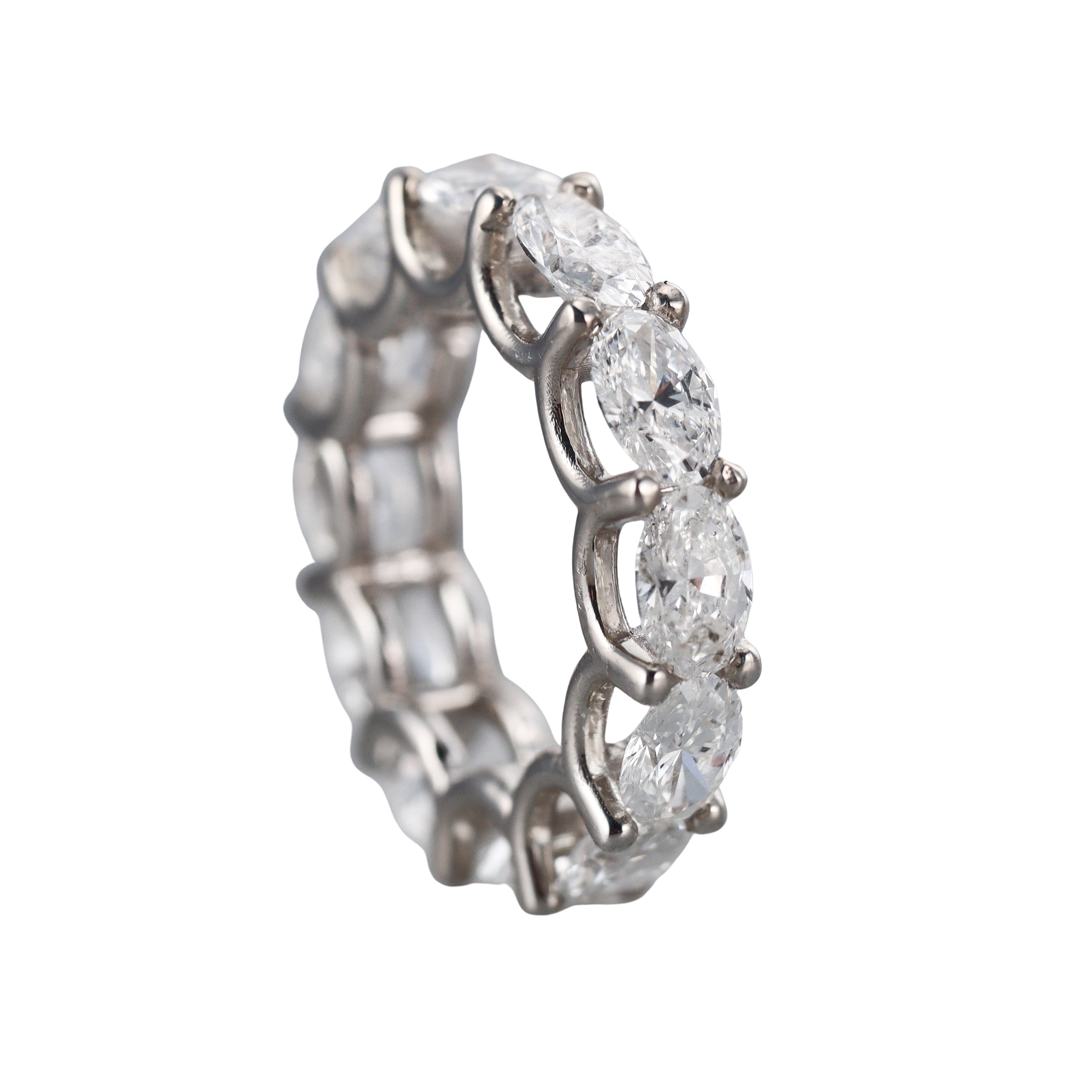 Solid 14k Gold Lab Grown 7.25ctw VS2/F Oval Cut Diamond Eternity Band Ring