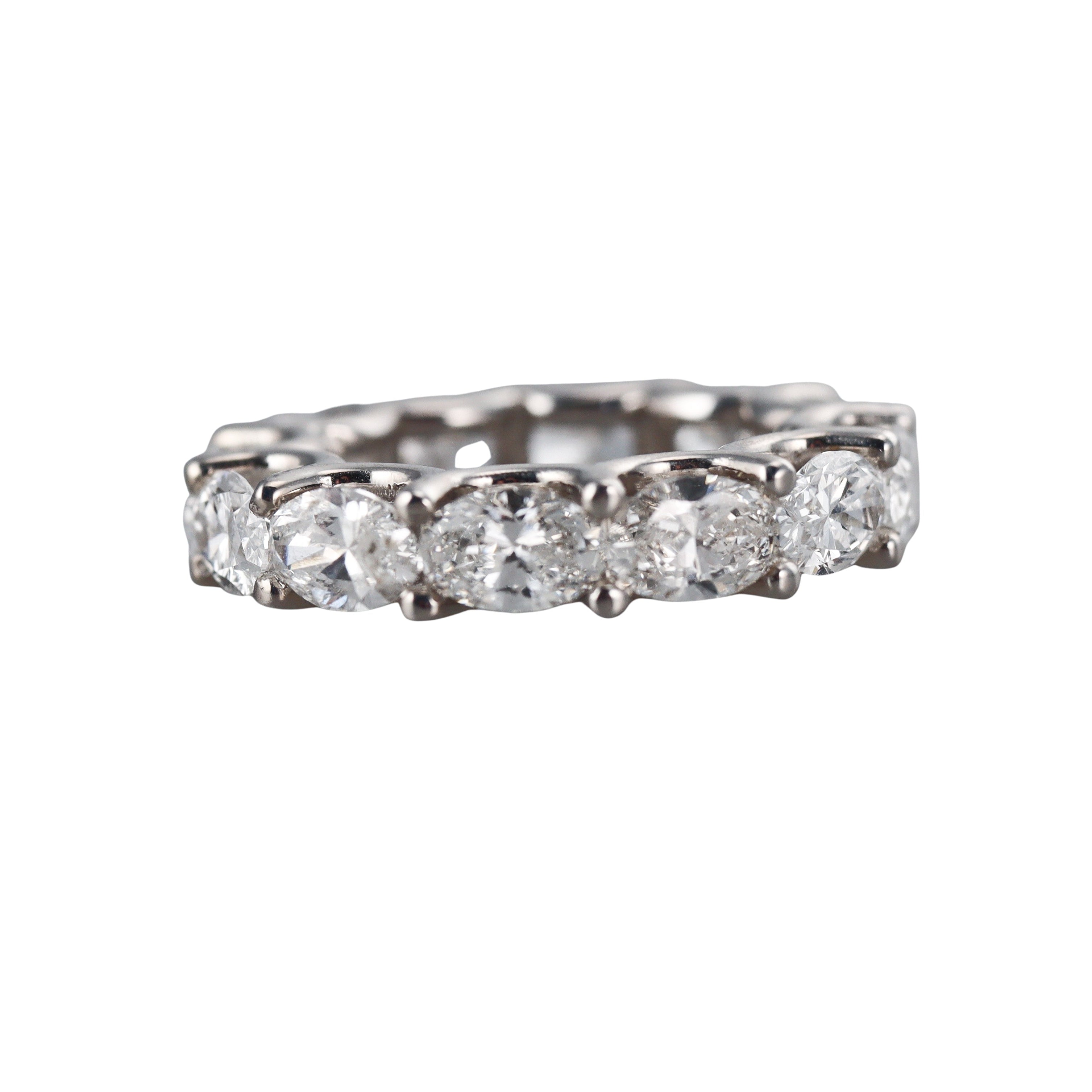 Solid 14k Gold Lab Grown 7.25ctw VS2/F Oval Cut Diamond Eternity Band Ring