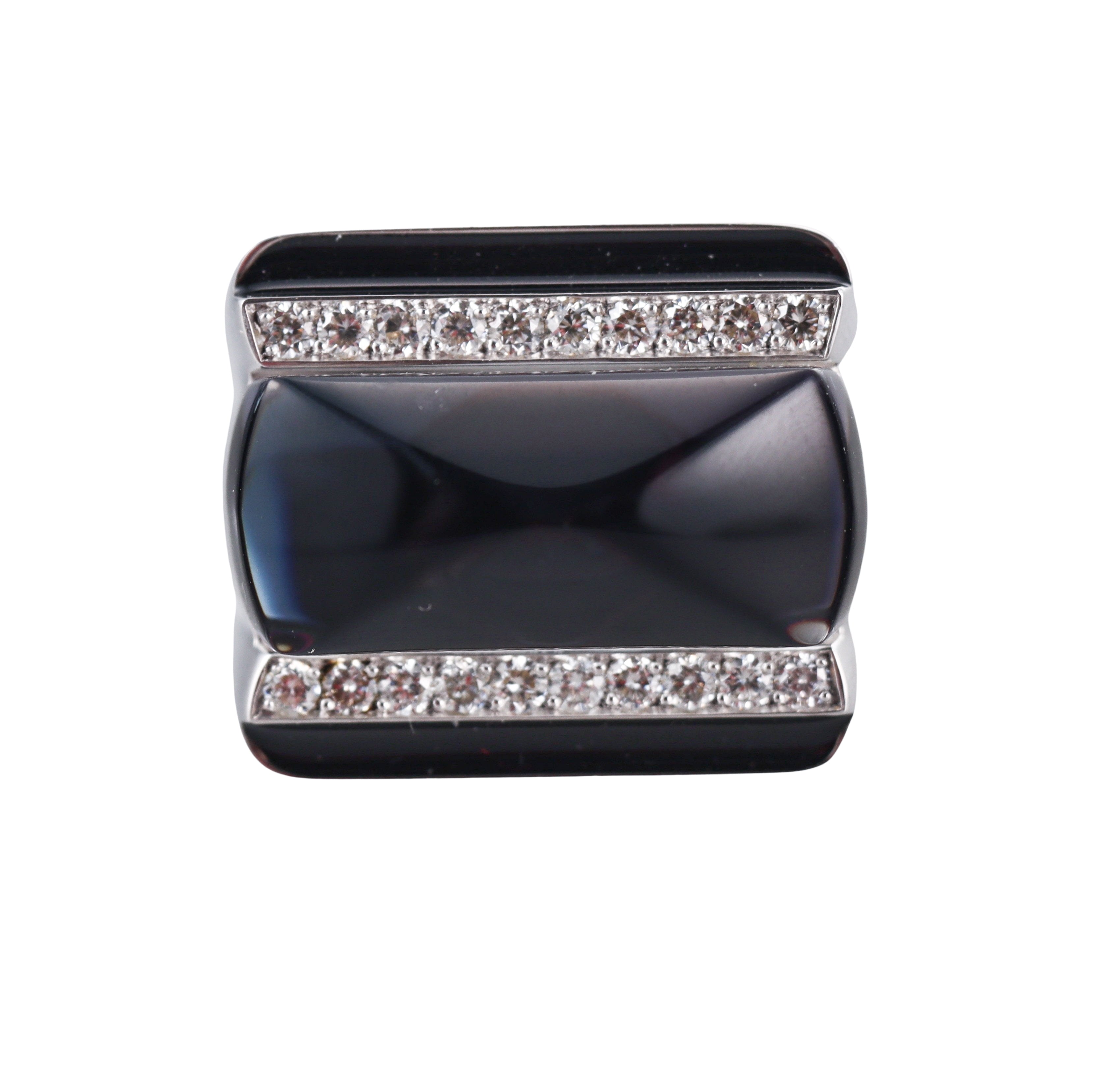 Baccarat Louxor Sterling Silver Gray Crystal Diamond Statement Ring 2808053