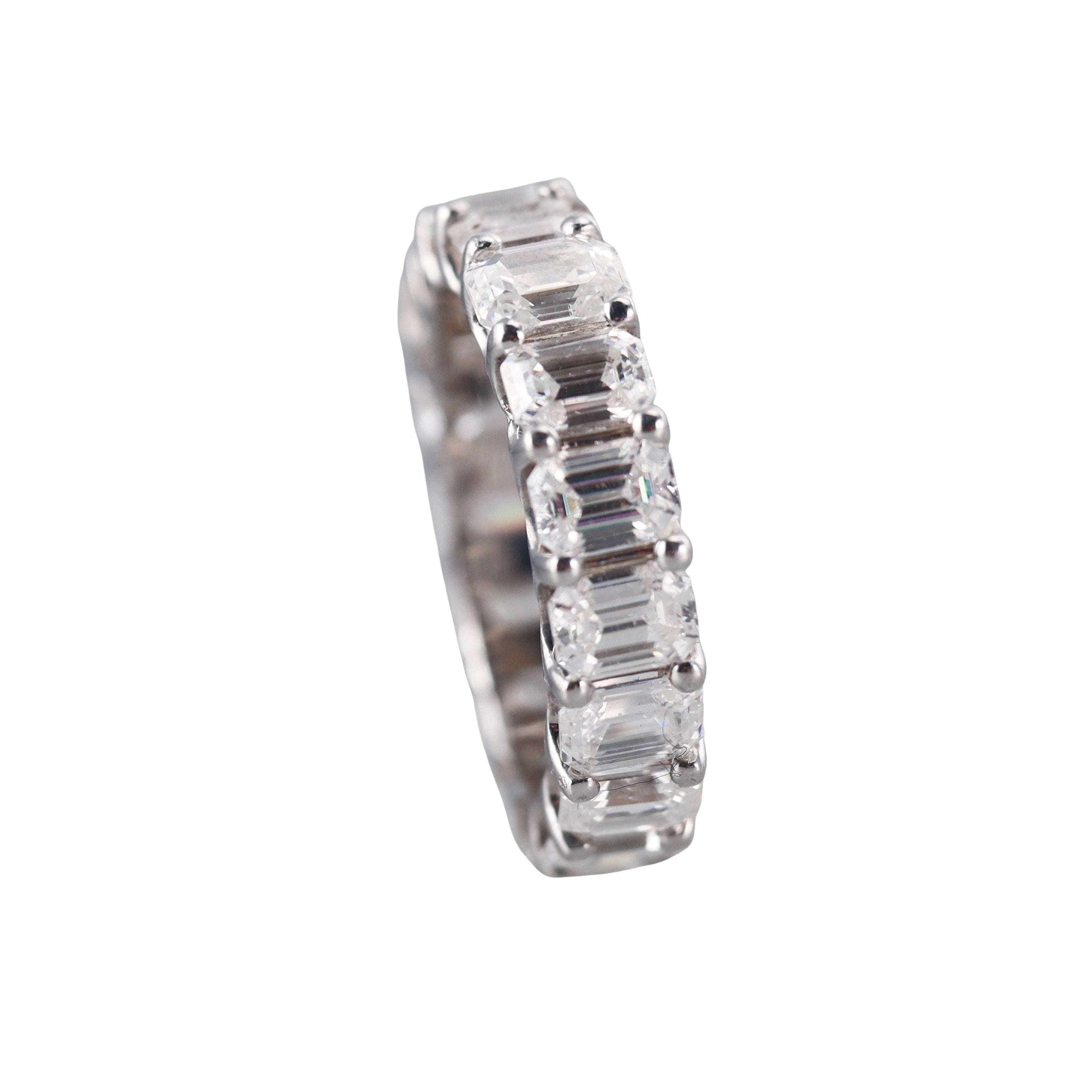 Solid 14k Gold Lab Grown 3.77ctw VS2/F Diamond Eternity Band Ring