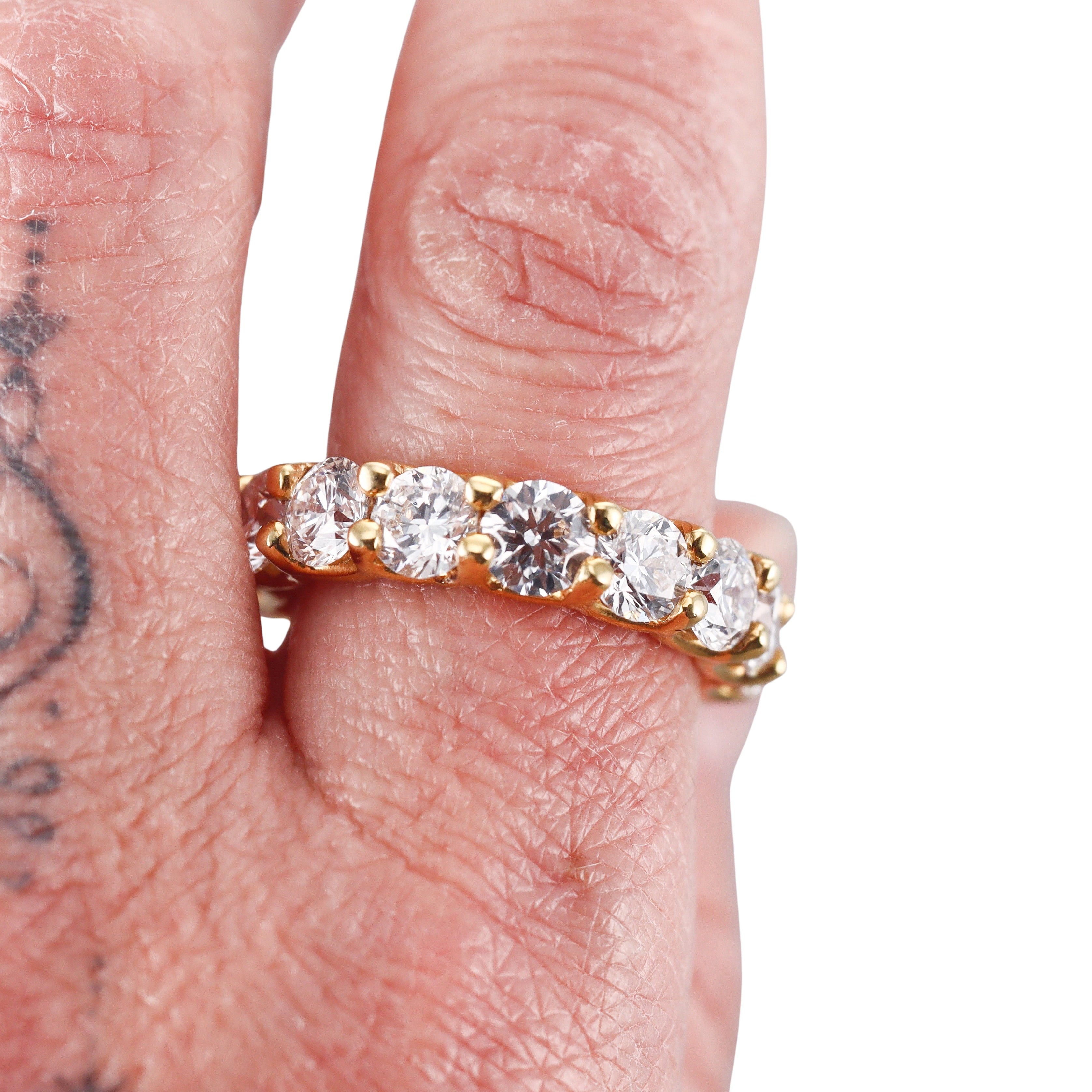 Solid 14k Gold Lab Grown 11.50ctw VS1/F Diamond Eternity Band Ring