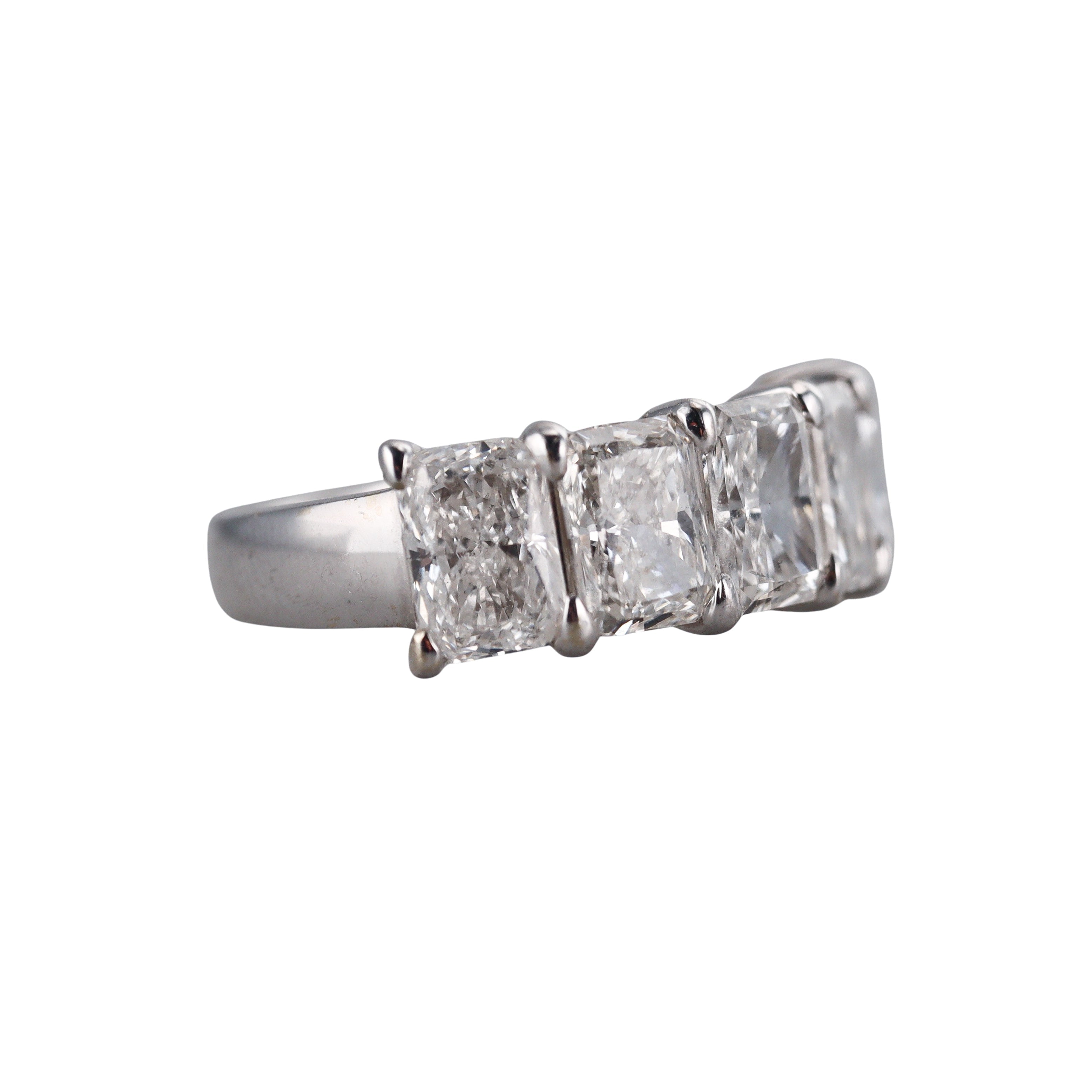 Solid 14k Gold Lab Grown 5.15ctw Radiant Cut Diamond Wedding Band Ring