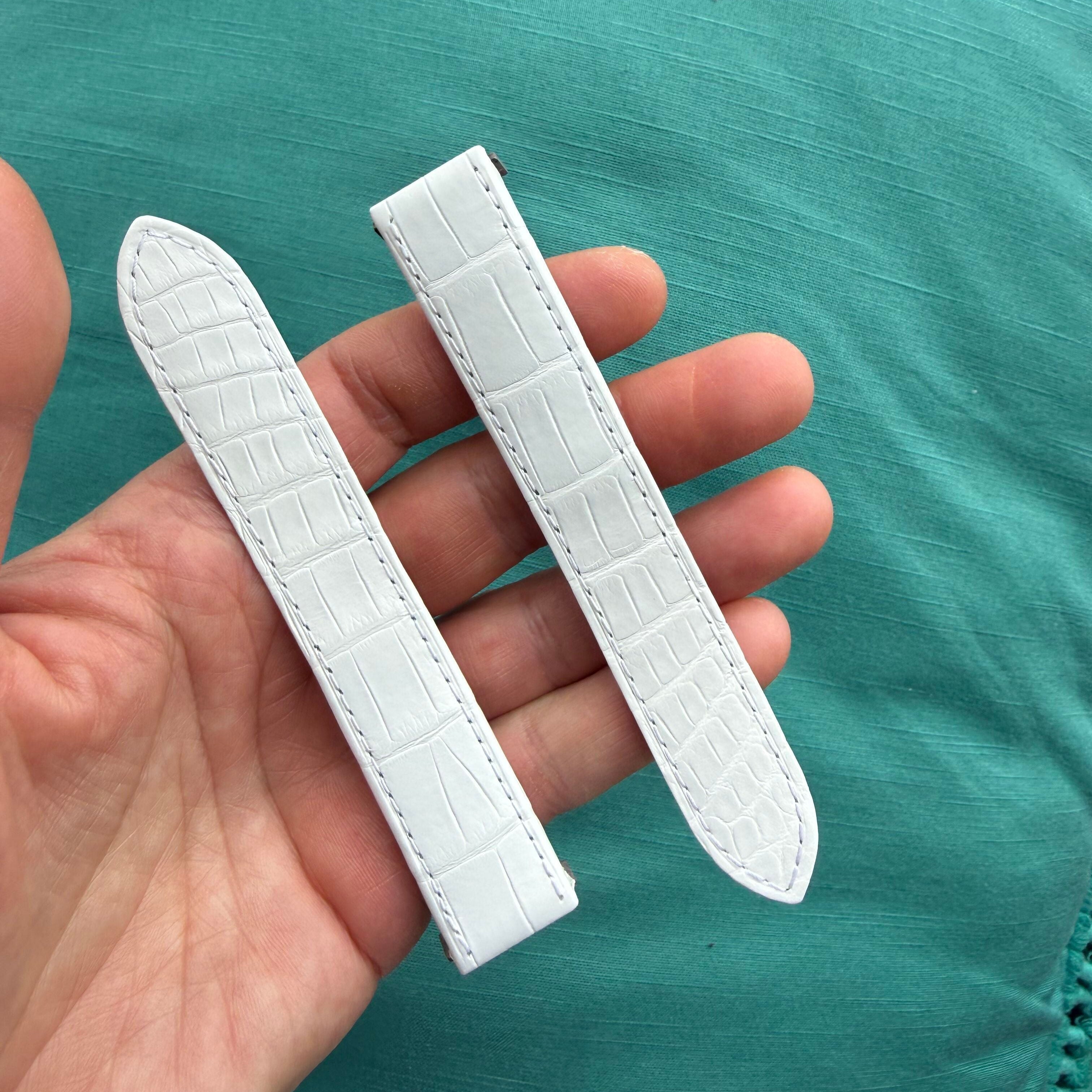 Authentic Cartier White Alligator Quick Release Watch Strap Band 19mm KD68JK63