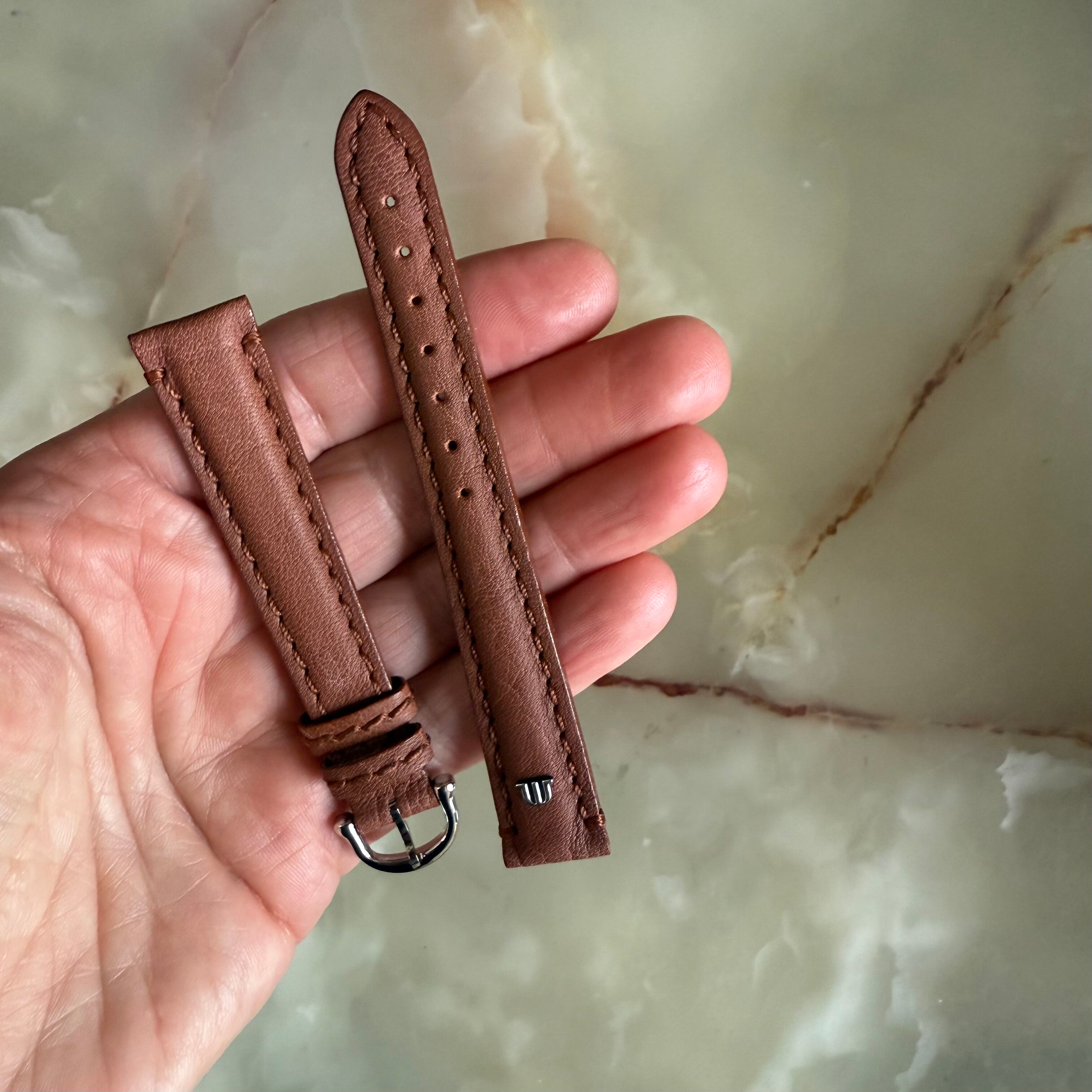 Authentic Maurice Lacroix Brown Leather Watch Strap Band 15mm w Buckle