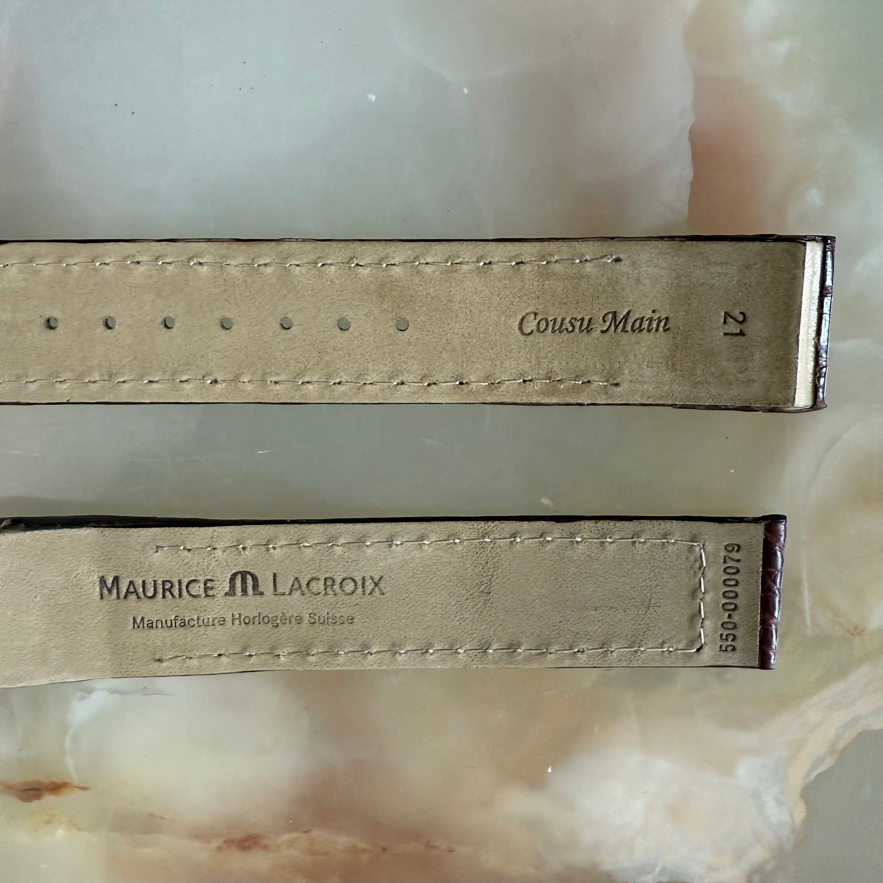 Authentic Maurice Lacroix Brown Crocodile Watch Strap Band 21mm 550-000079