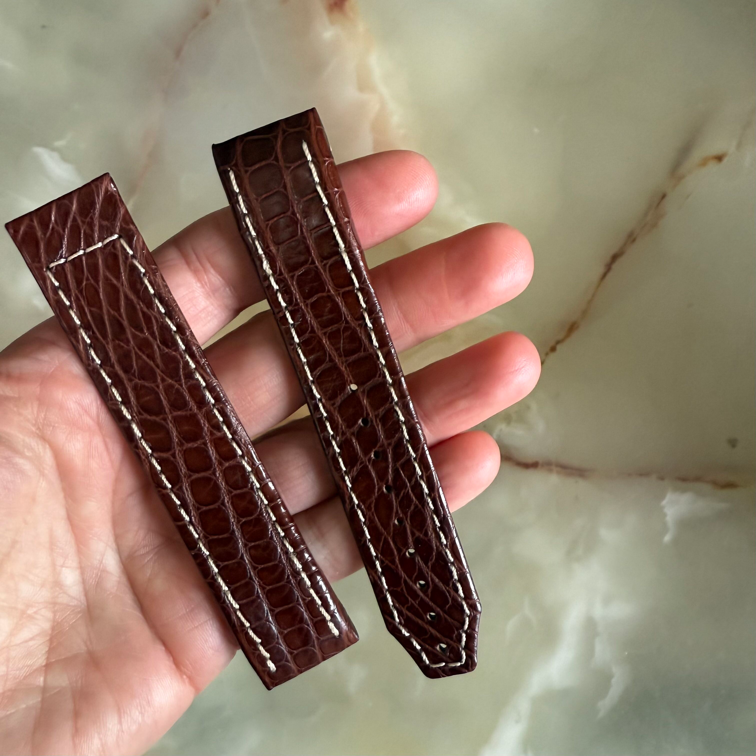 Authentic Maurice Lacroix Brown Crocodile Watch Strap Band 21mm 550-000079
