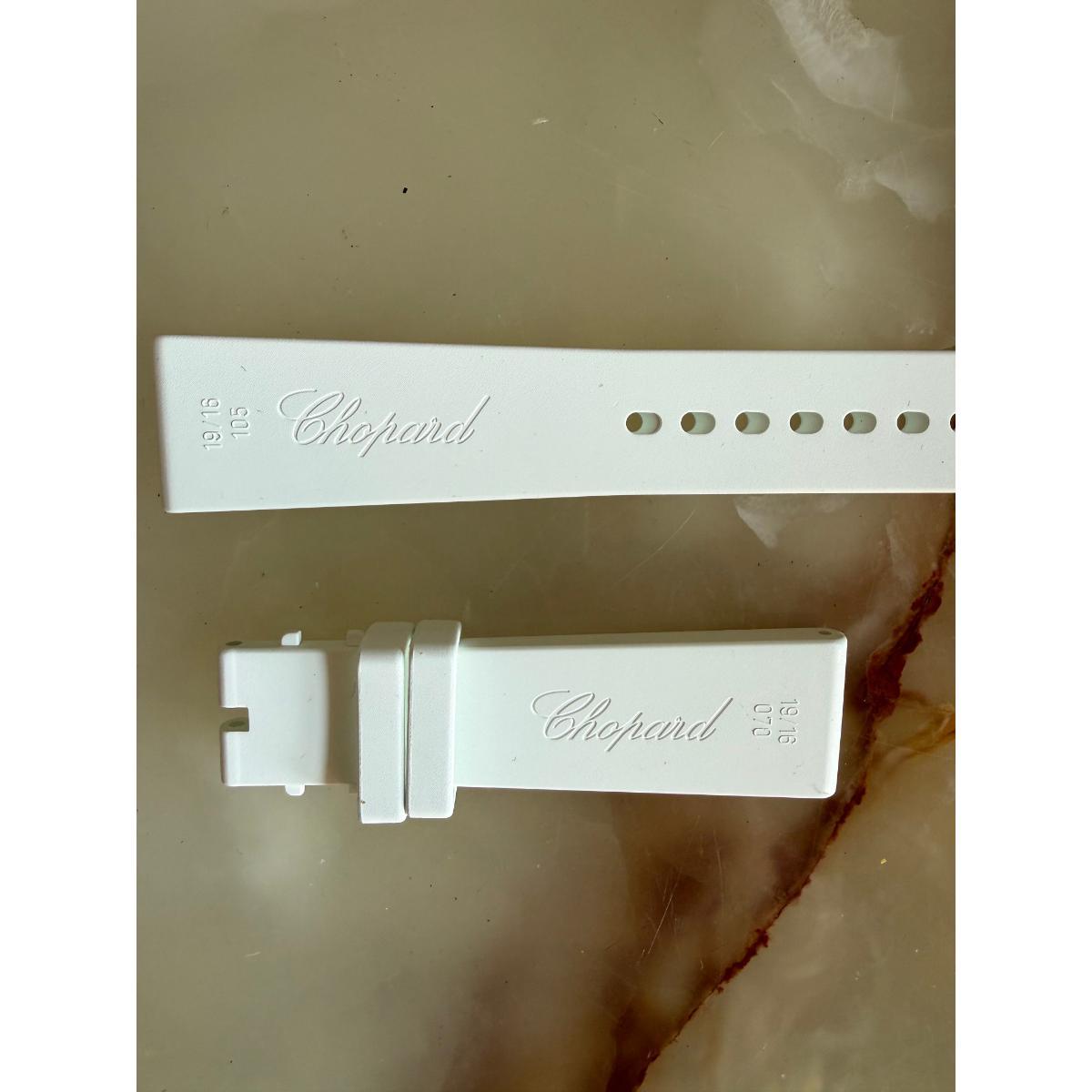 Authentic Chopard White Rubber Watch Strap Band 19mm