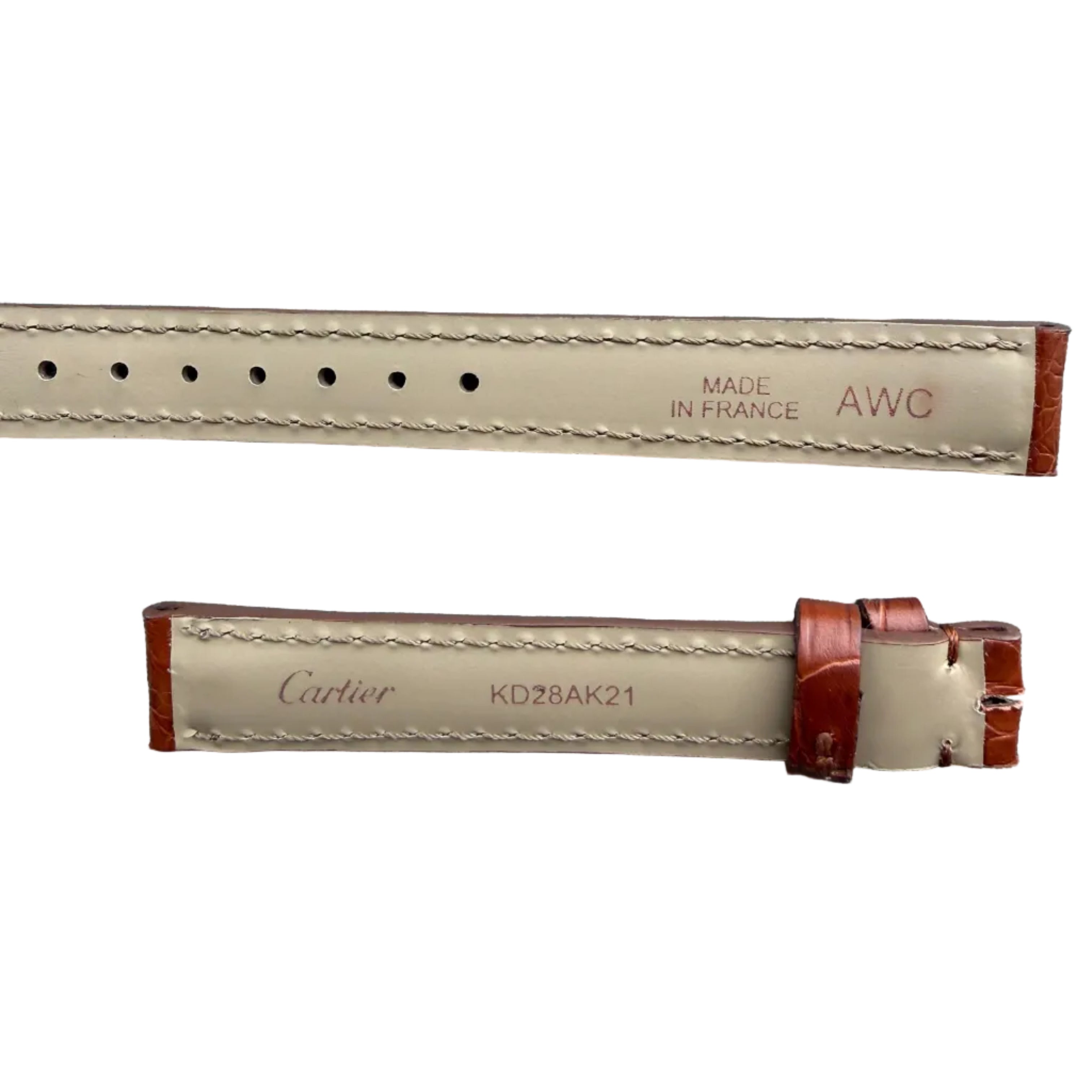 Authentic Cartier Brown Alligator Watch Strap Band 12.70mm KD28AK21
