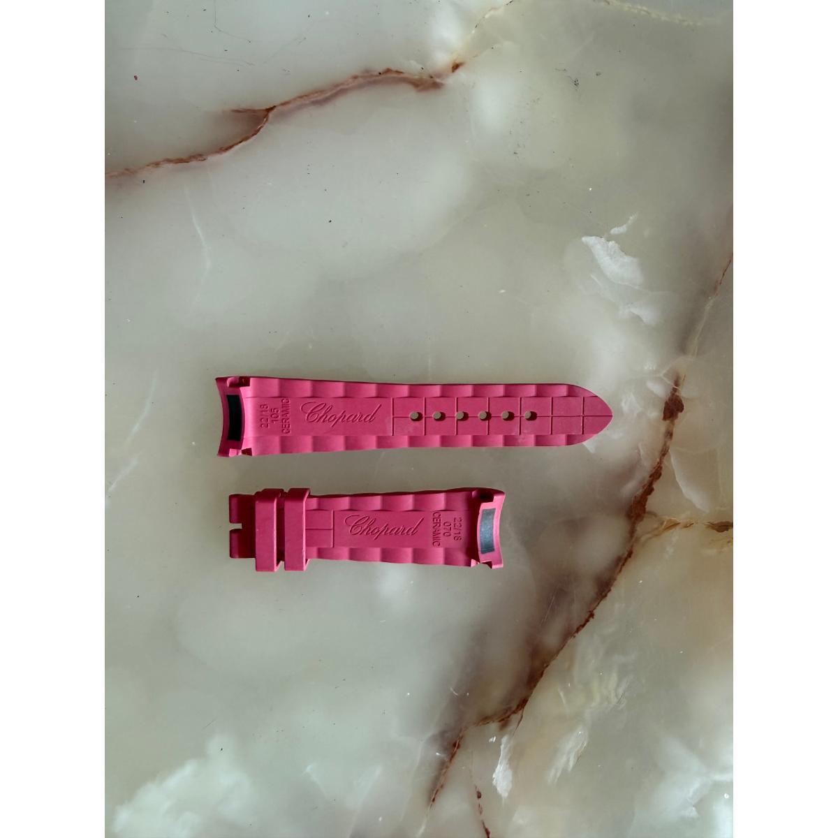 Authentic Chopard Pink Rubber Watch Strap Band 22mm