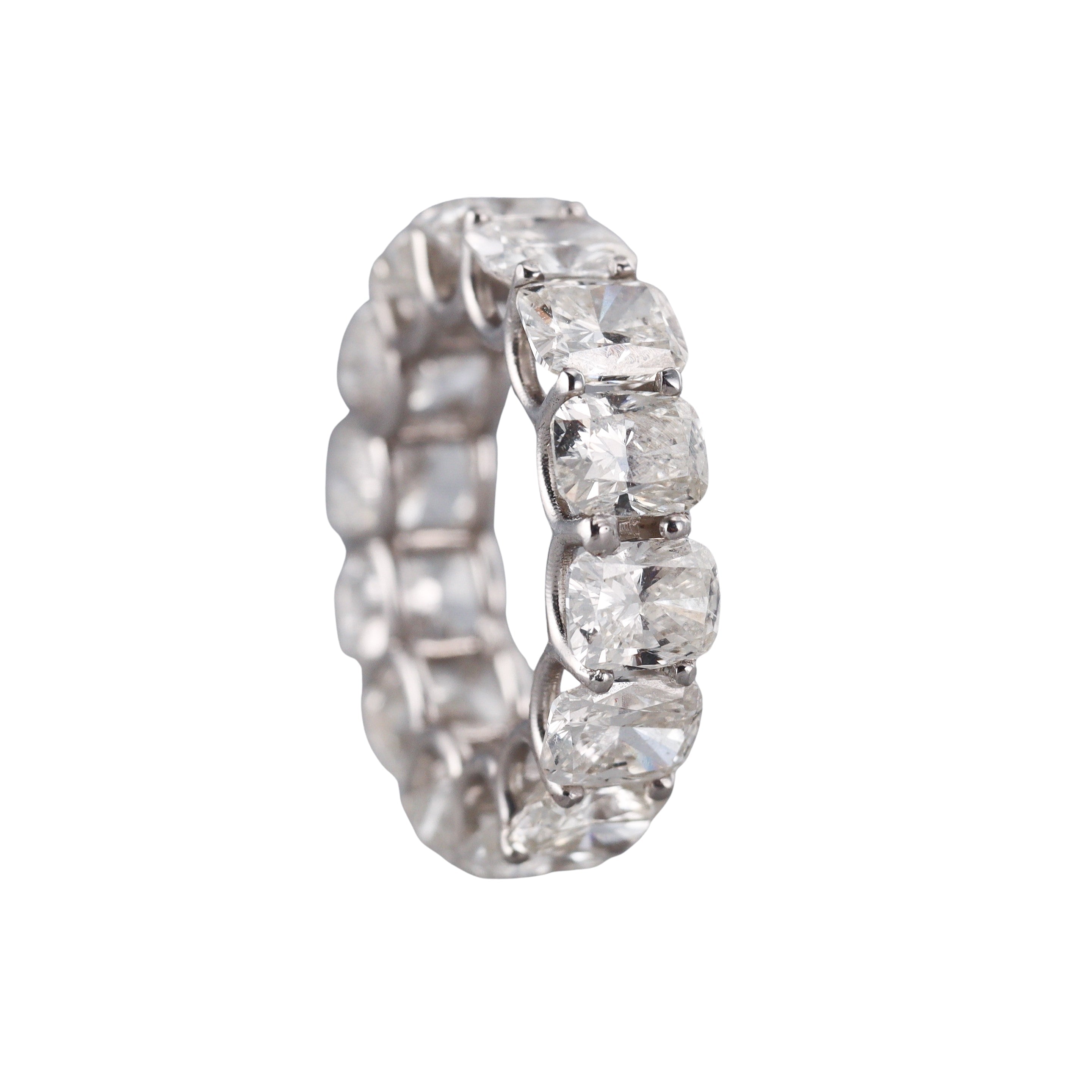 Solid 14k Gold Lab Grown 14.55ctw VS2/F Cushion Diamond Eternity Band Ring