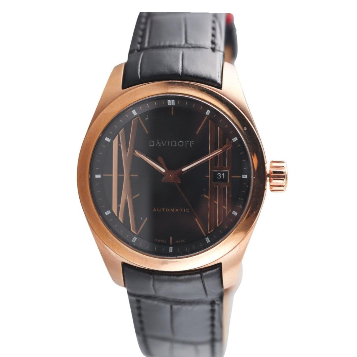 Davidoff Velocity Automatic Gold Tone Steel Black Dial Watch 21133/059
