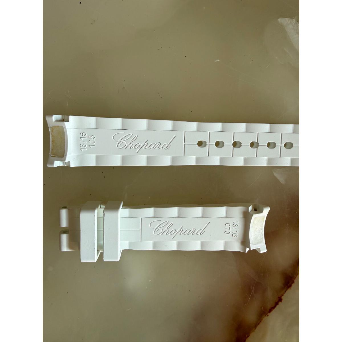 Authentic Chopard White Rubber Watch Strap Band 18mm