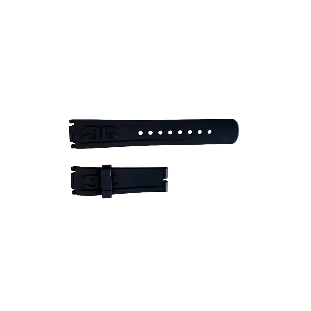 Authentic Glashutte Black Rubber Watch Strap Band 19mm