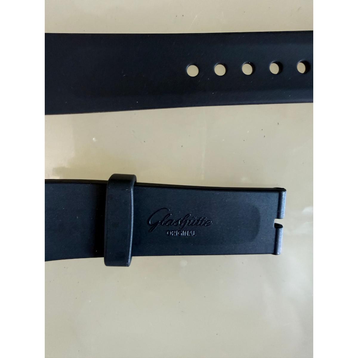Authentic Glashutte Black Rubber Watch Strap Band 19mm