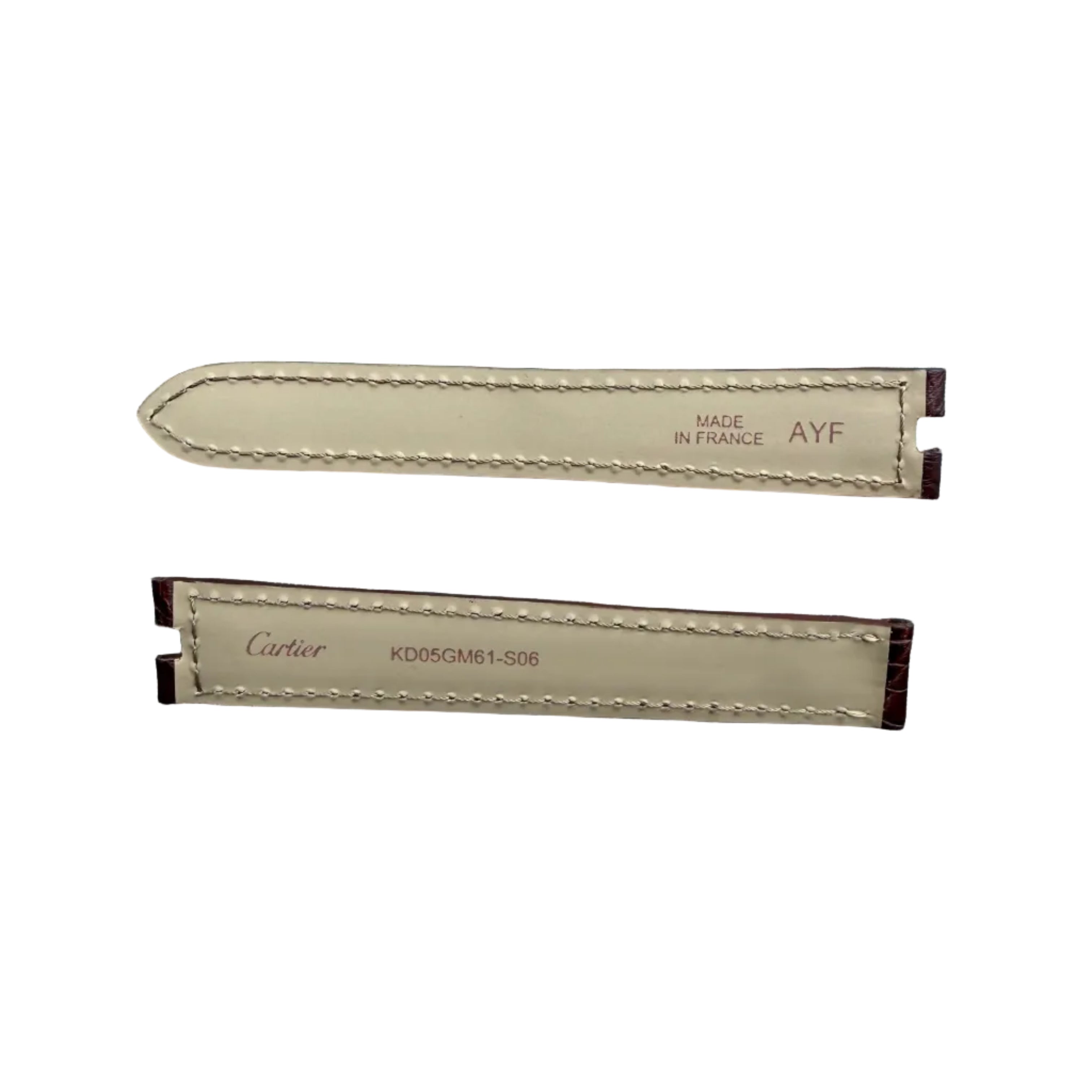 Authentic Cartier Pasha Brown Alligator Watch Strap Band 16mm KD05GM61-S06