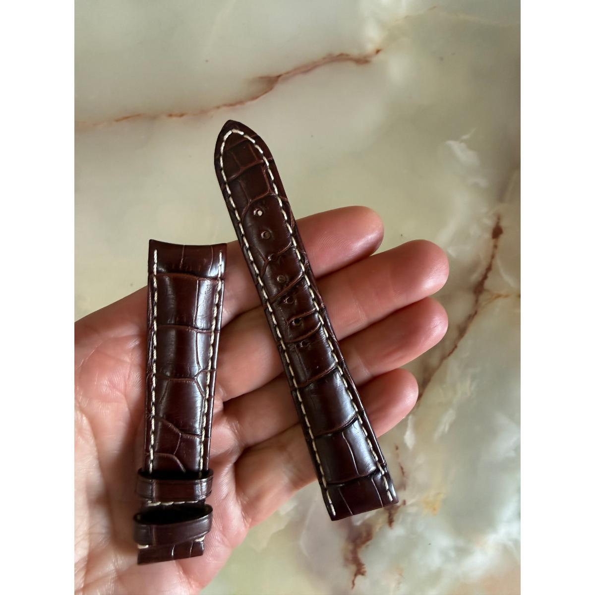 Authentic Glashutte Brown Alligator Watch Strap Band 19mm
