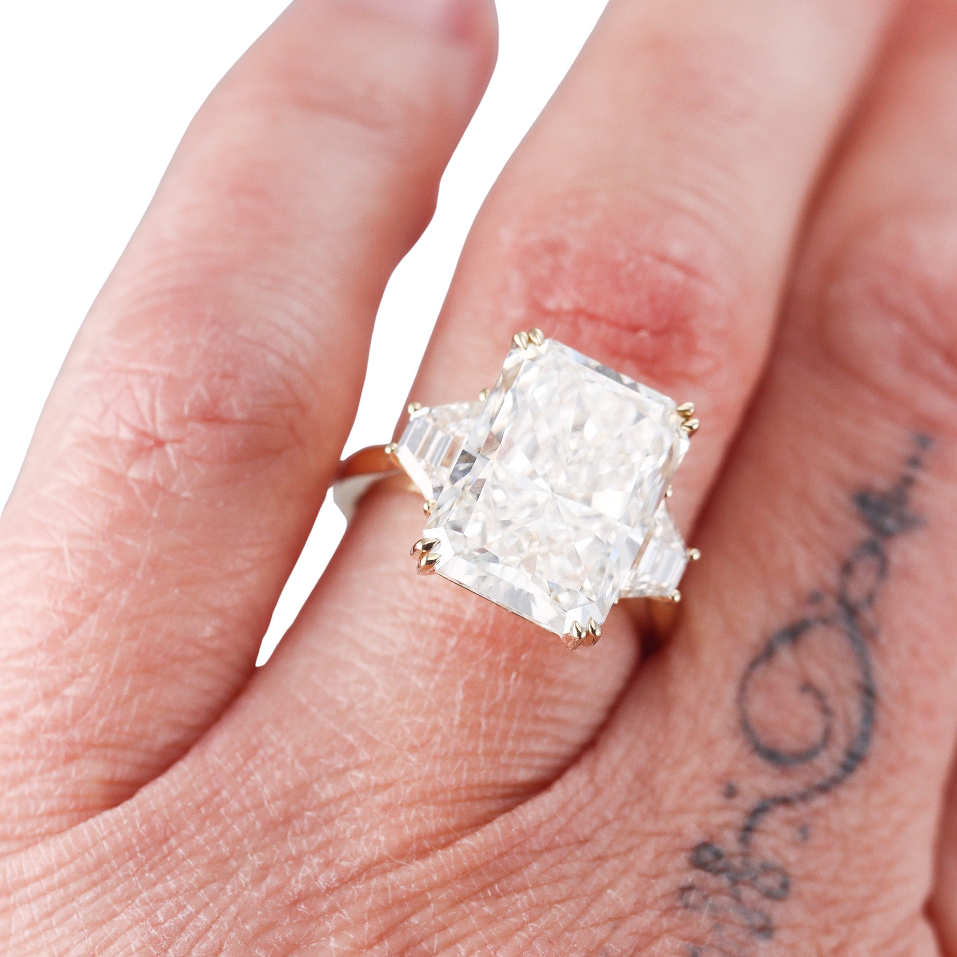 14k Solid Gold Lab Grown 10.91ct F/VVS2 Diamond Engagement Ring