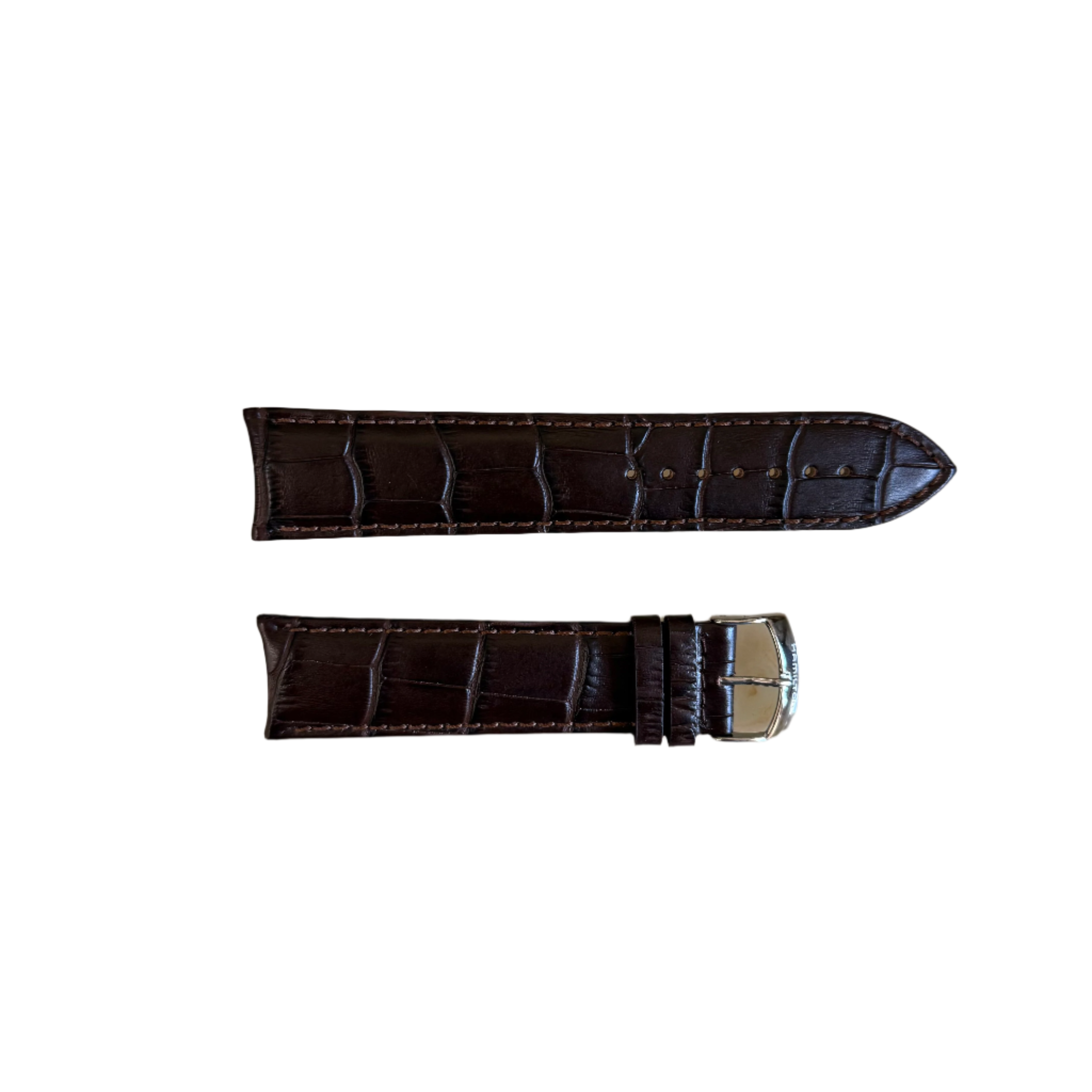 Authentic Hamilton Brown Alligator Watch Strap Band 24mm w Buckle H600.100.223