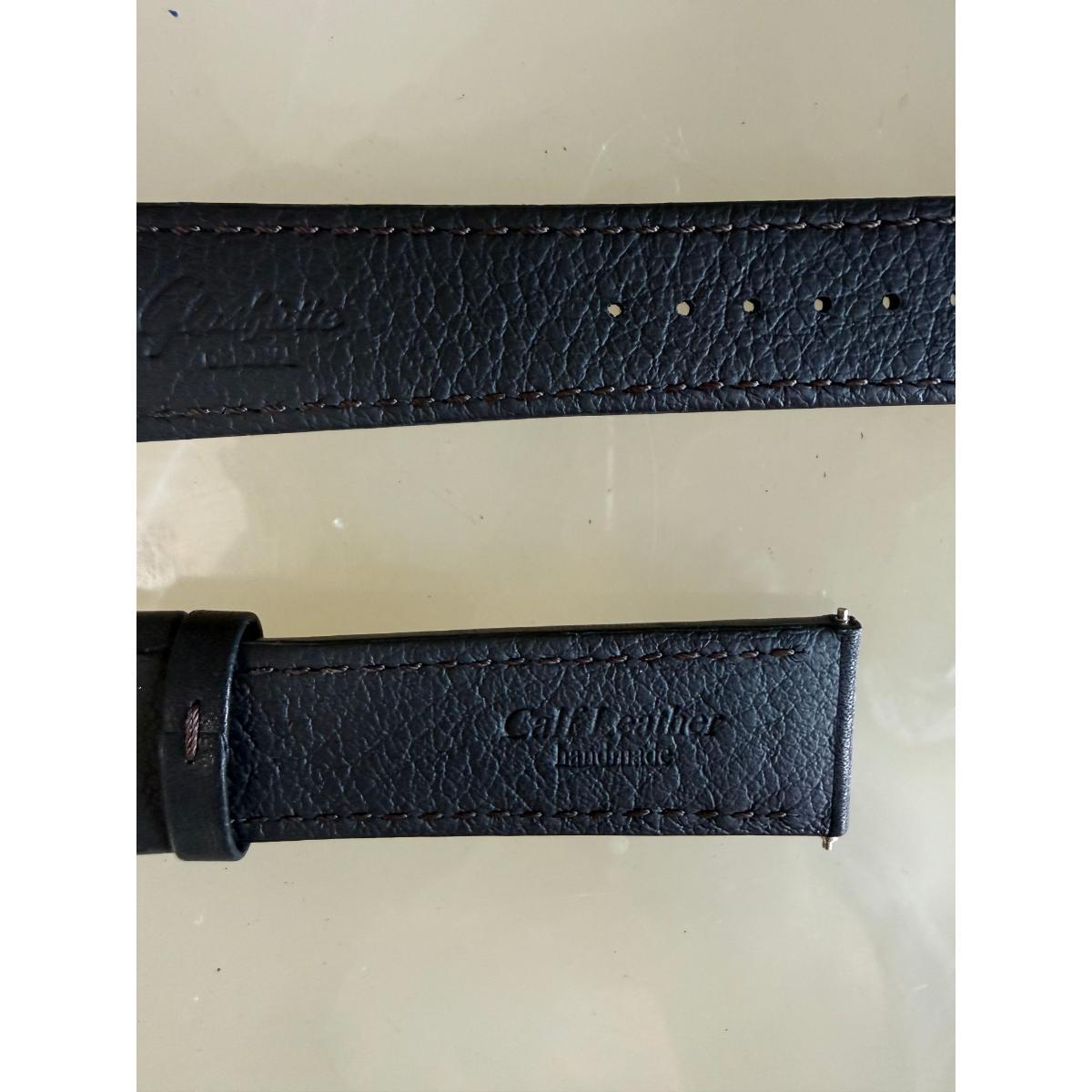 Authentic Glashutte Black Leather Watch Strap Band 20mm GLA0600234