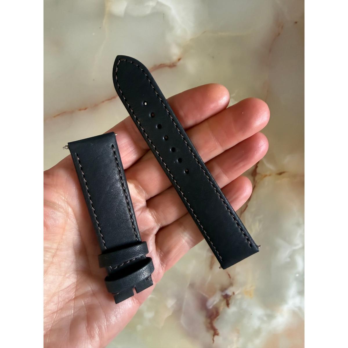 Authentic Glashutte Black Leather Watch Strap Band 20mm GLA0600234
