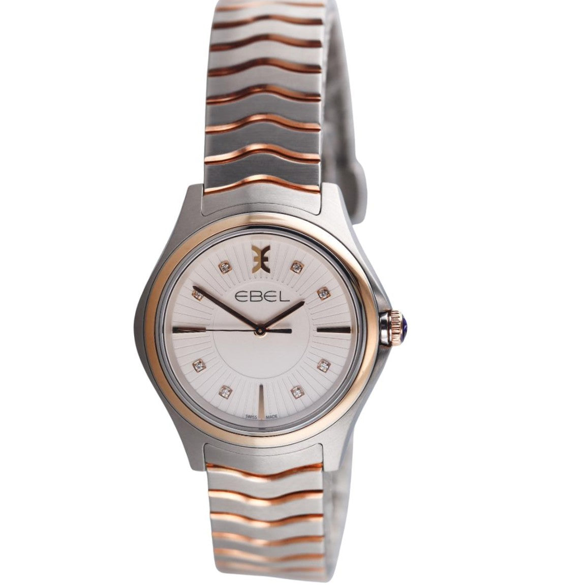 Ebel Wave Collection 18K Gold Steel Diamond Lady's Watch A366354