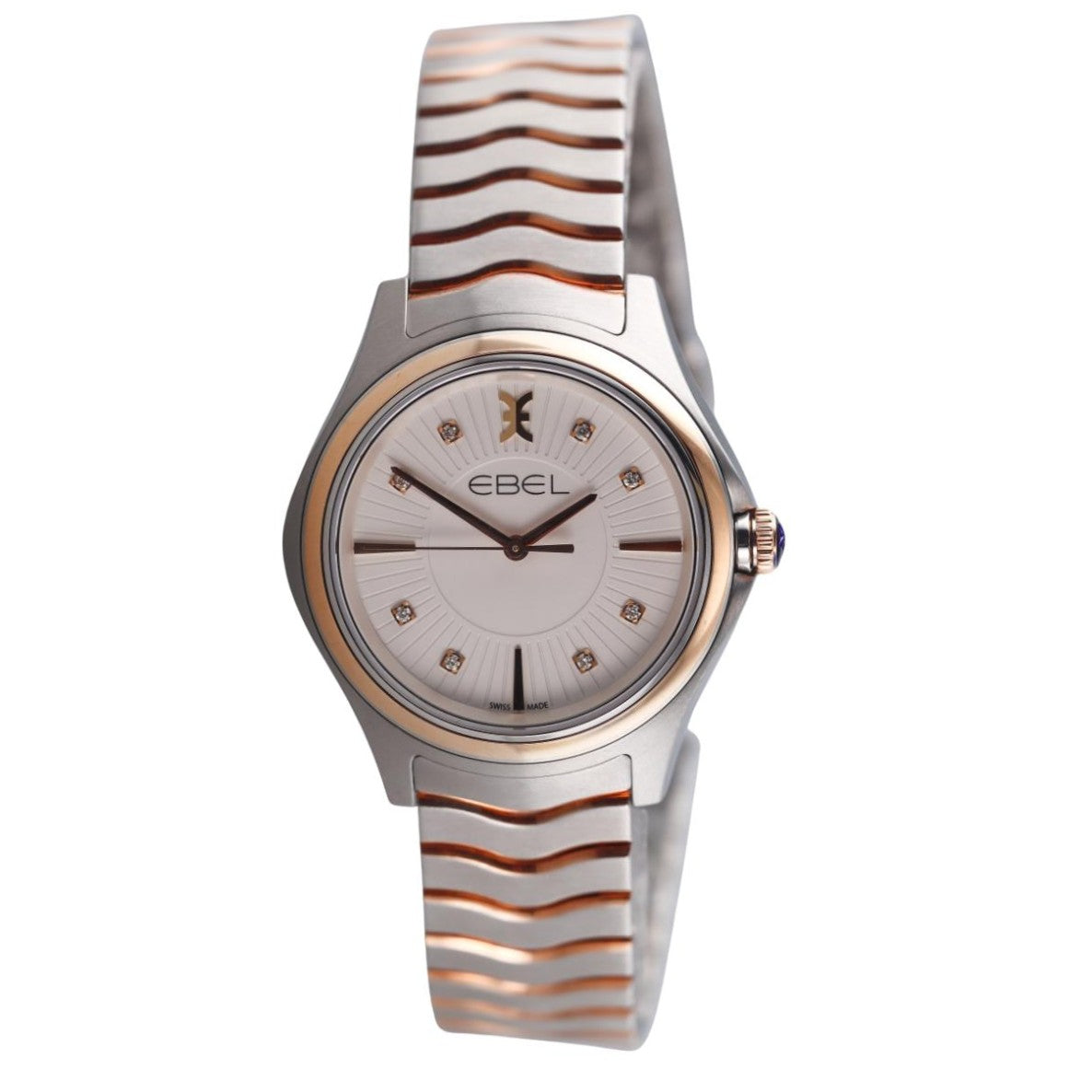 Ebel Wave Collection 18K Gold Steel Diamond Lady's Watch A366354