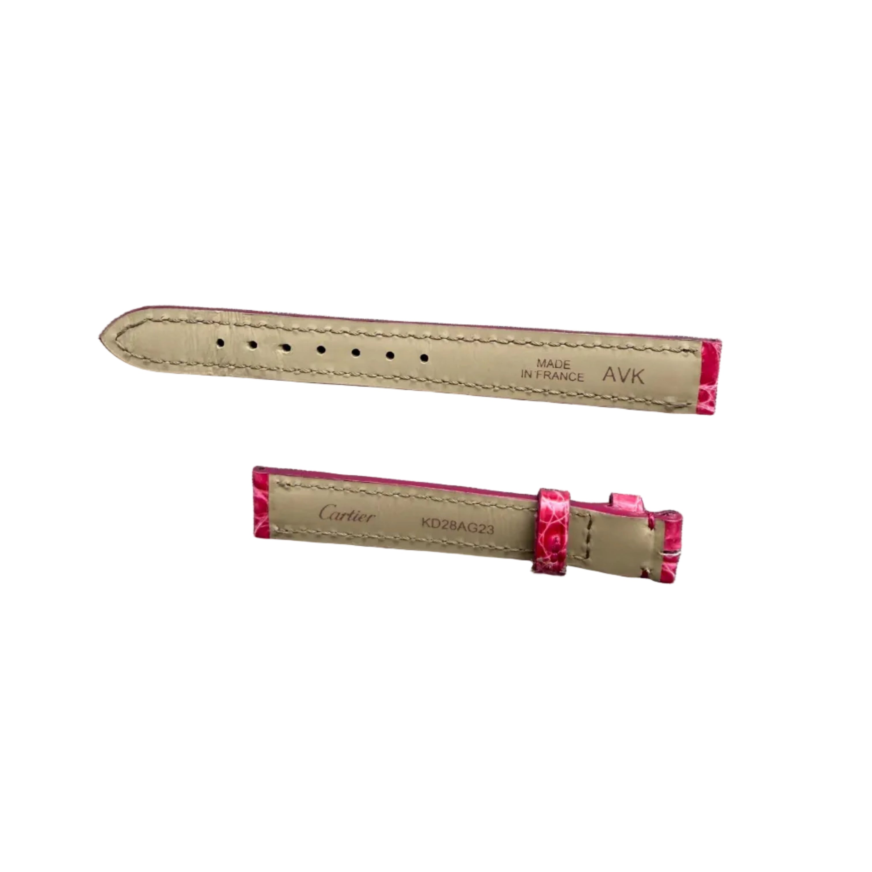 Authentic Cartier Pink Alligator Watch Strap Band 12.60mm KD28AG23