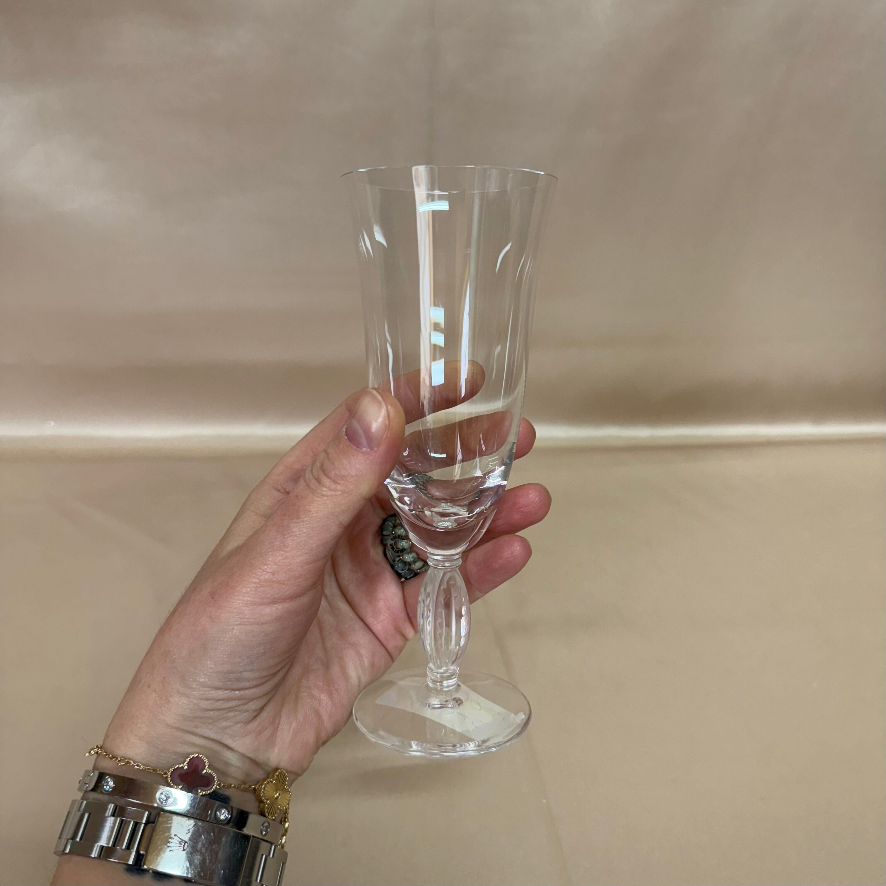 Lalique Fontainebleau Crystal Champagne Glass