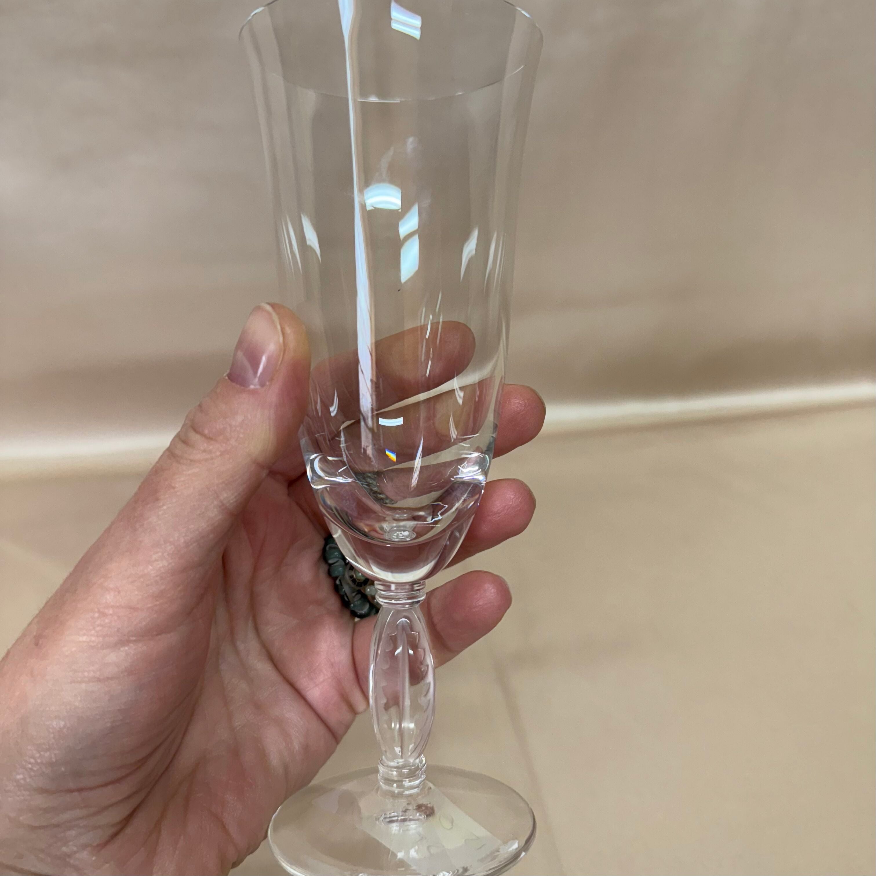 Lalique Fontainebleau Crystal Champagne Glass